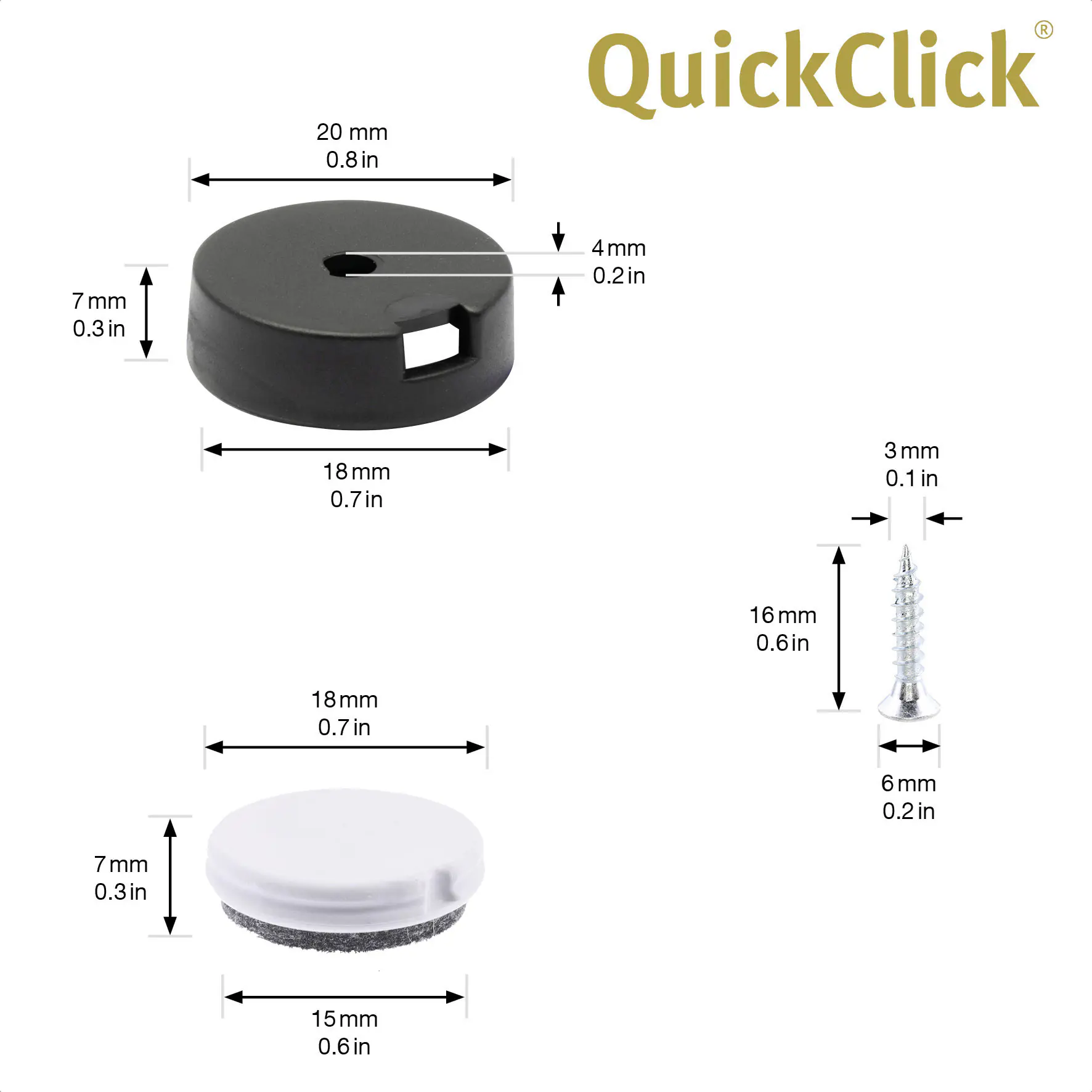 Wagner Möbelgleiter zum Anschrauben Ultrasoft grau schwarz Ø 20 mm - 4 Stück Wagner Möbelgleiter zum Anschrauben Ultrasoft grau schwarz Ø 20 mm - 4 Stück