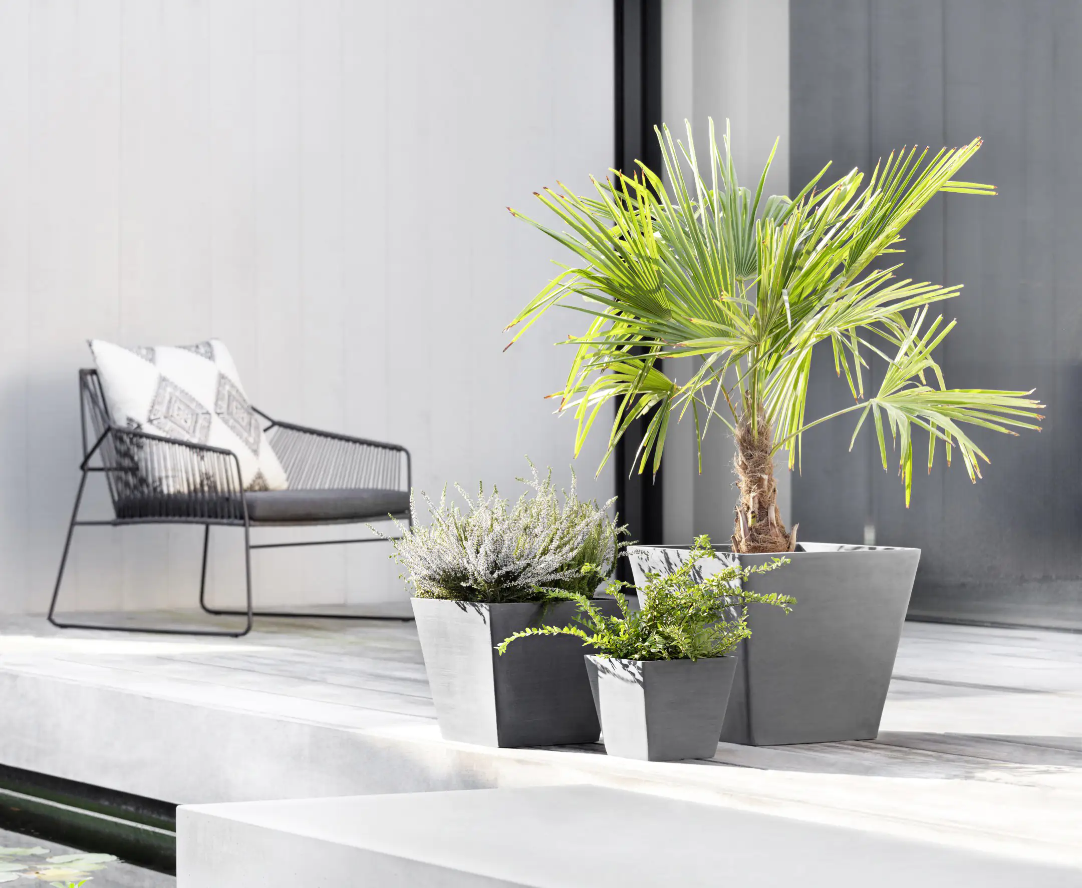 Ecopots Pflanztopf Rotterdam 30 x 30 x 26 cm grau