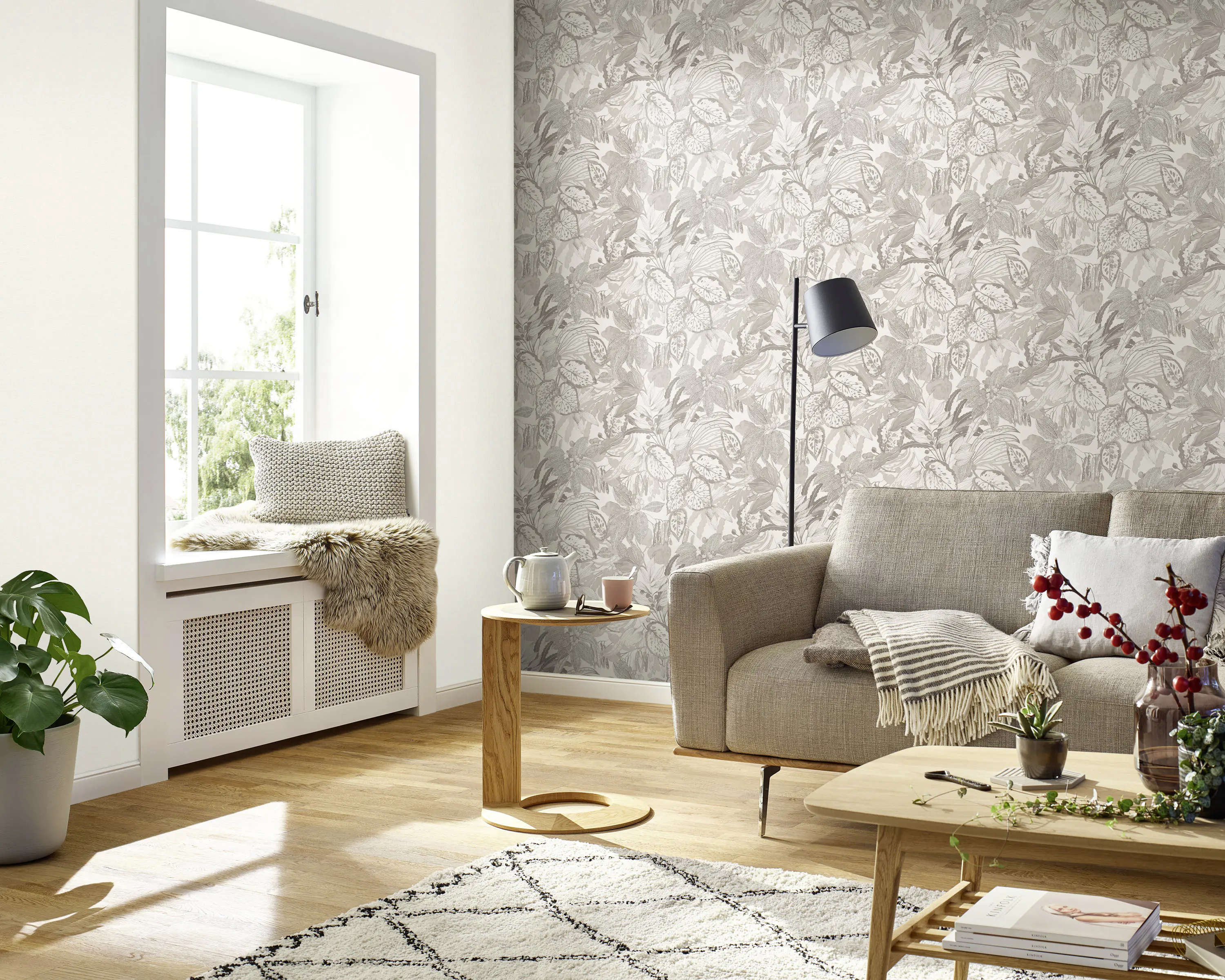 Rasch Vliestapete 555820 Lirico, Textilstruktur beige, 10,05 x 0,53 m