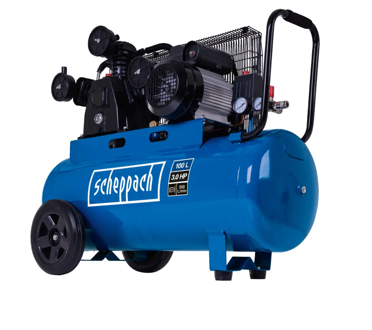 Scheppach Riemenantrieb Kompressor HC550TC 230 V 100 l 10 bar 2200 W 3 PS ölgeschmiert