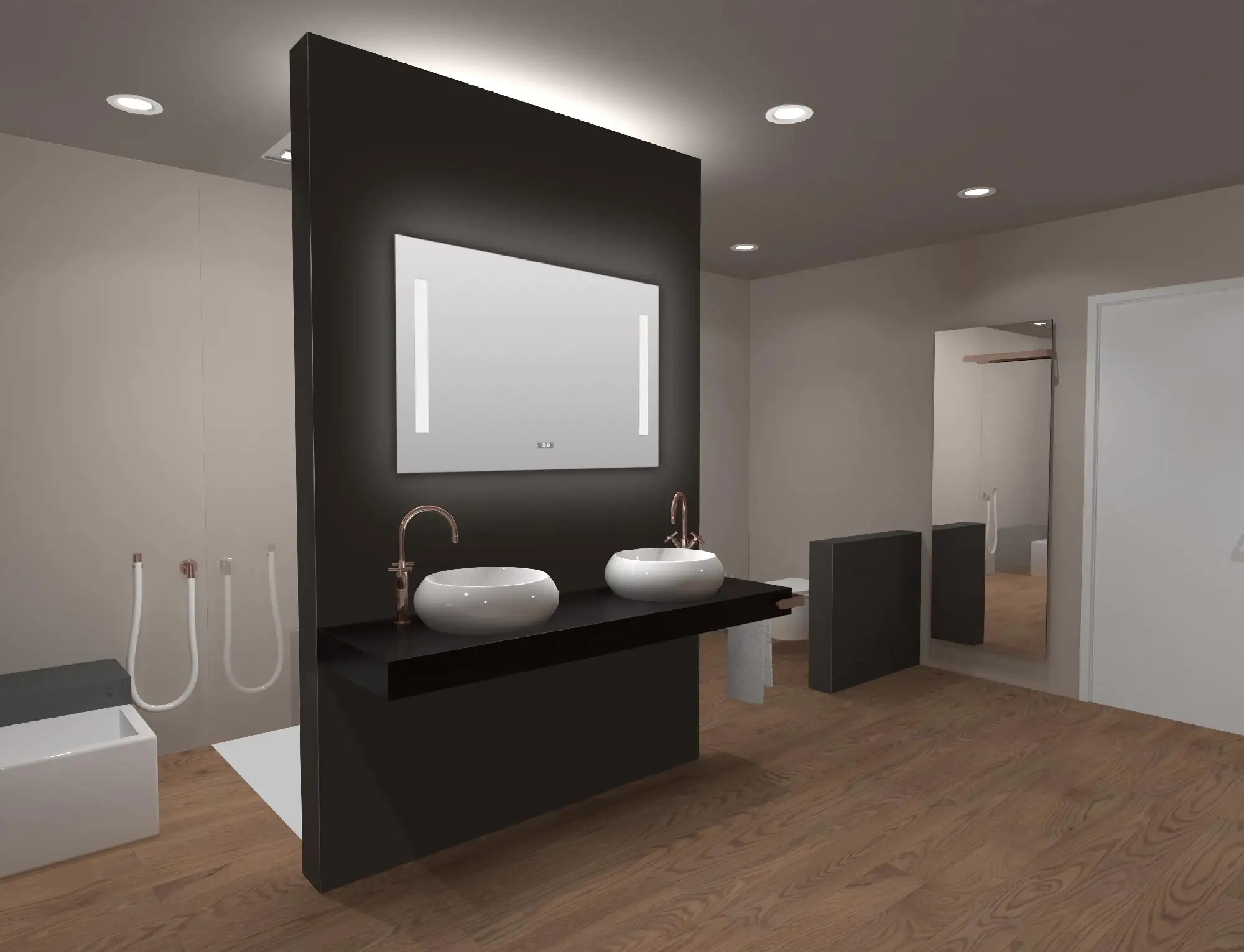 DSK LED Lichtspiegel Silver Time 80x60 cm DSK LED Lichtspiegel Silver Time 80x60 cm