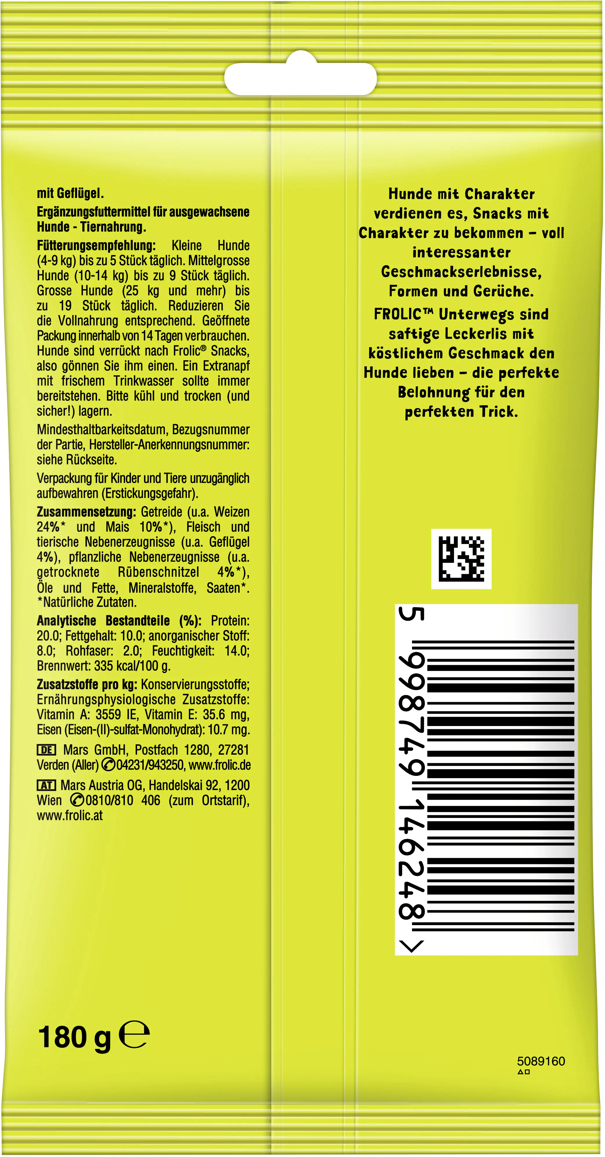 Frolic Unterwegs Hundesnack 180 g Geflügel 