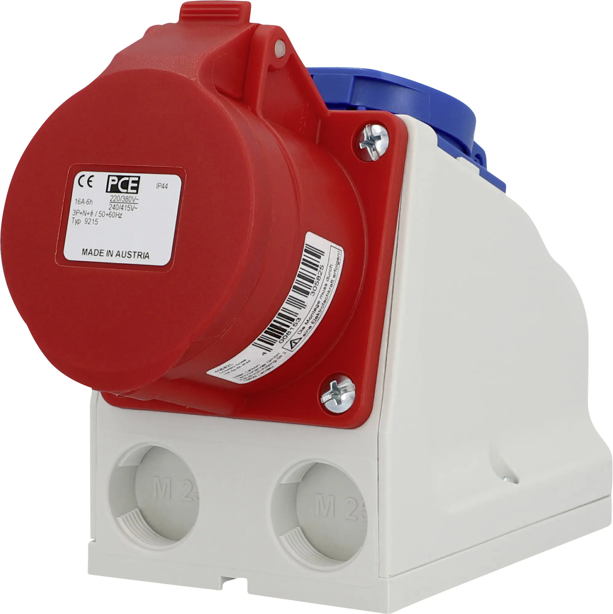 PCE CEE-Kombi-Wandsteckdose 1xSchutzkontakt 1xCEE 16A blau PCE CEE-Kombi-Wandsteckdose 1xSchutzkontakt 1xCEE 16A blau