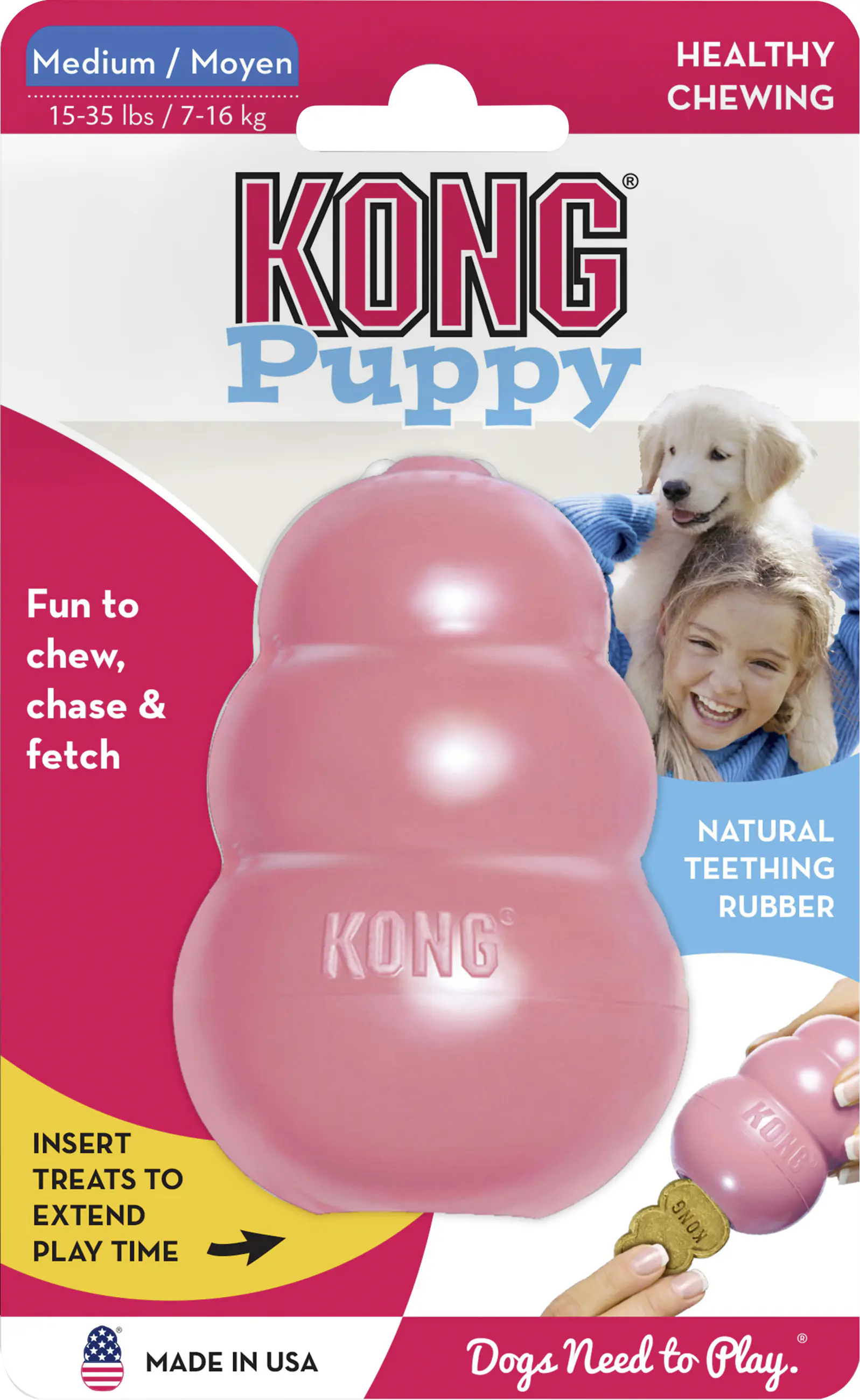 Kong Hundespielzeug Puppy 7 cm farblich sortiert