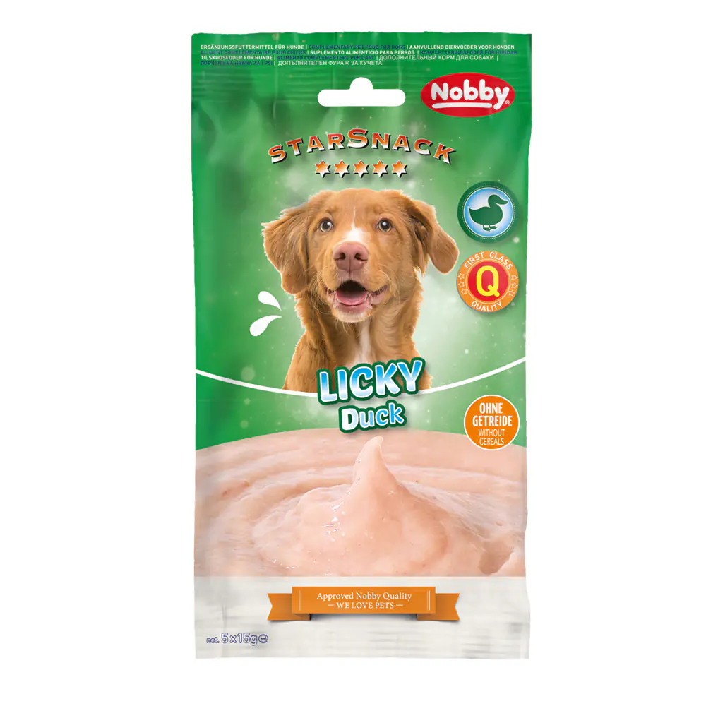 Nobby Hundesnack Adult Schleckcreme getreidefrei StarSnack 5 x 15 g Licky Duck Nobby Hundesnack Adult Schleckcreme getreidefrei StarSnack 5 x 15 g Licky Duck