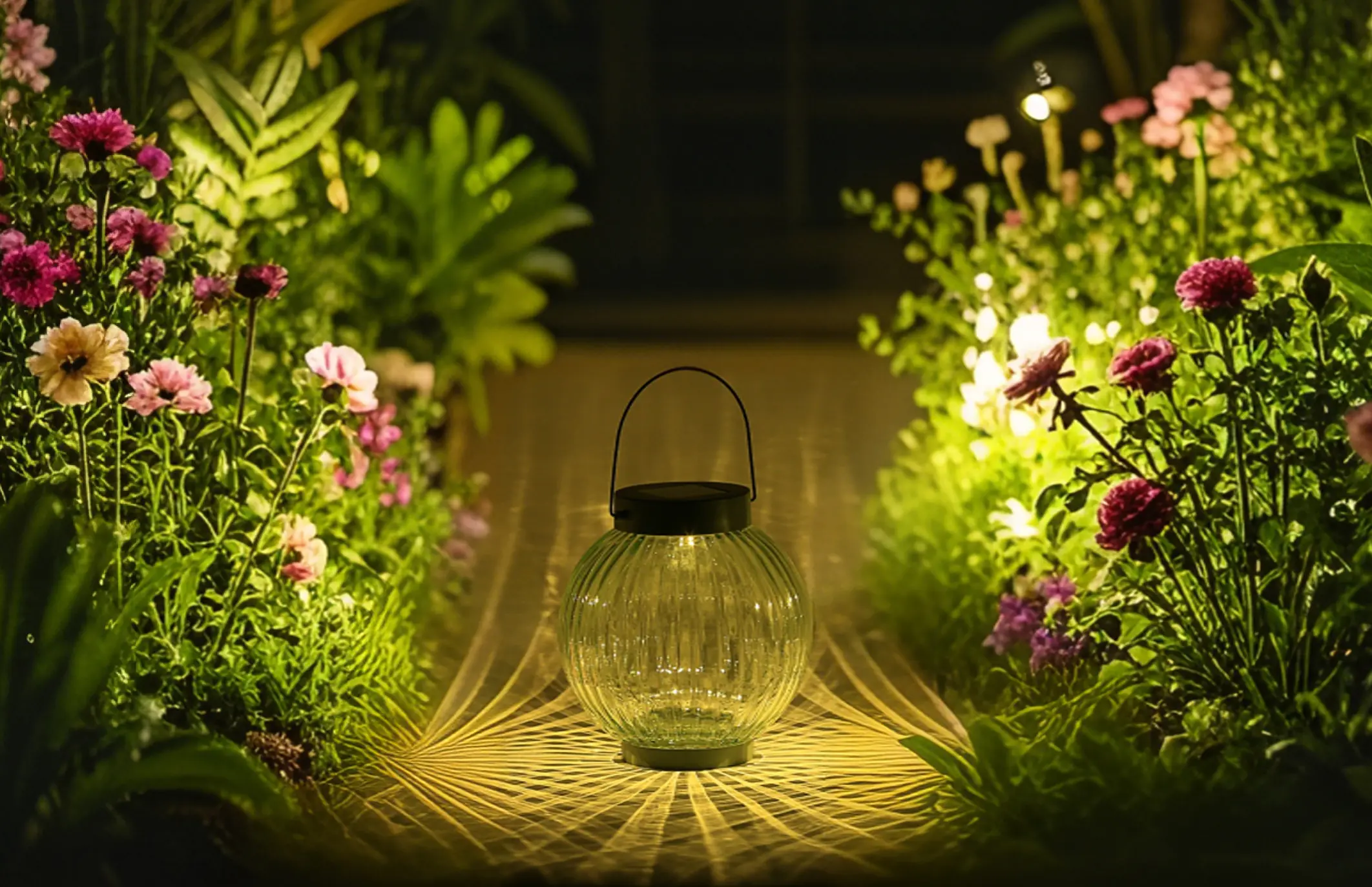 Dapo LED Solarleuchte Laterne Glas warmweiß