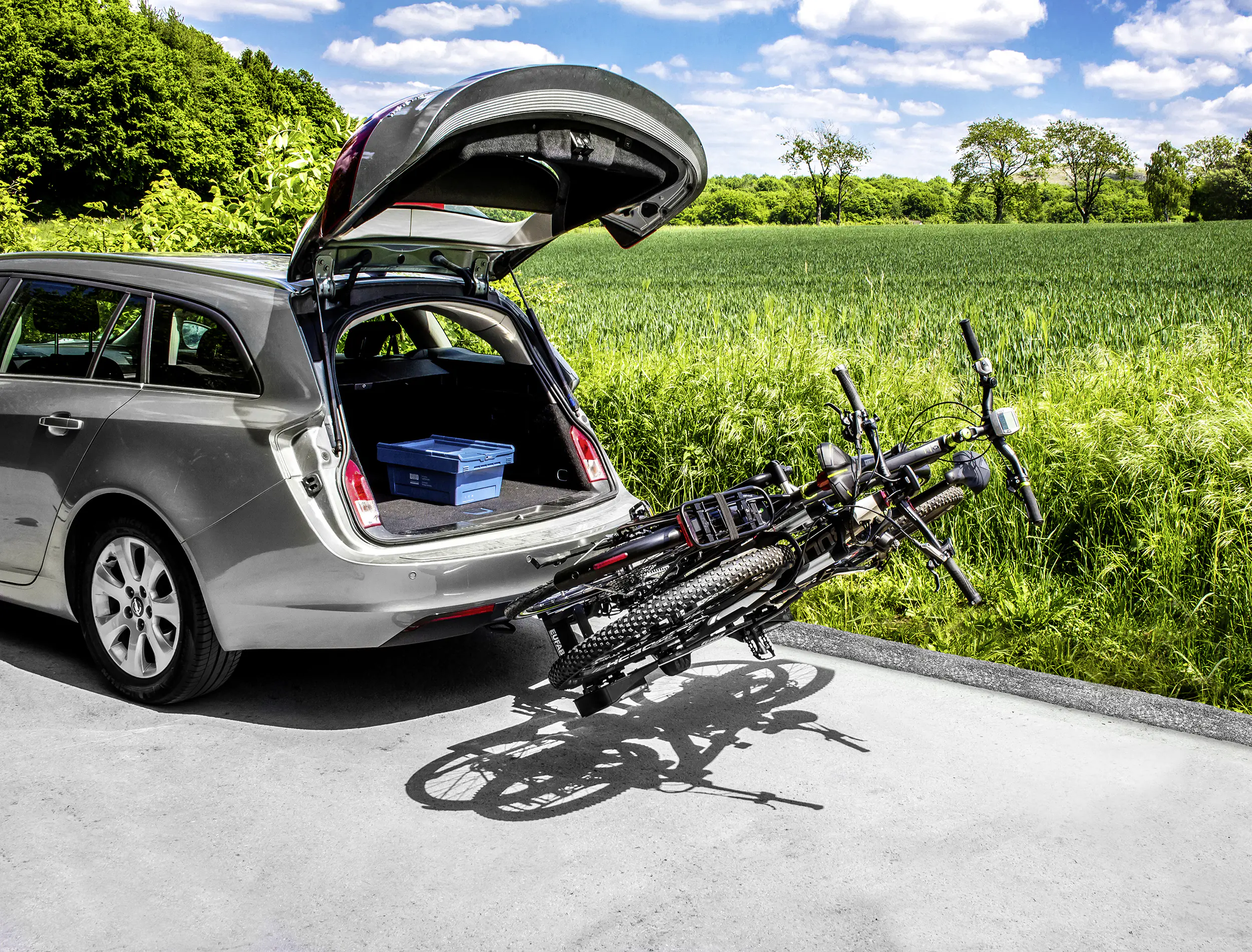 EUFAB Fahrradheckträger Finch für 2 Fahrräder teilweise vormontiert
