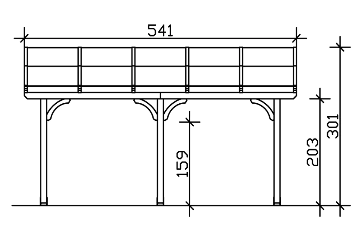 SKAN HOLZ Terrassenüberdachung Venezia 541 x 339 cm lasiert in Schiefergrau