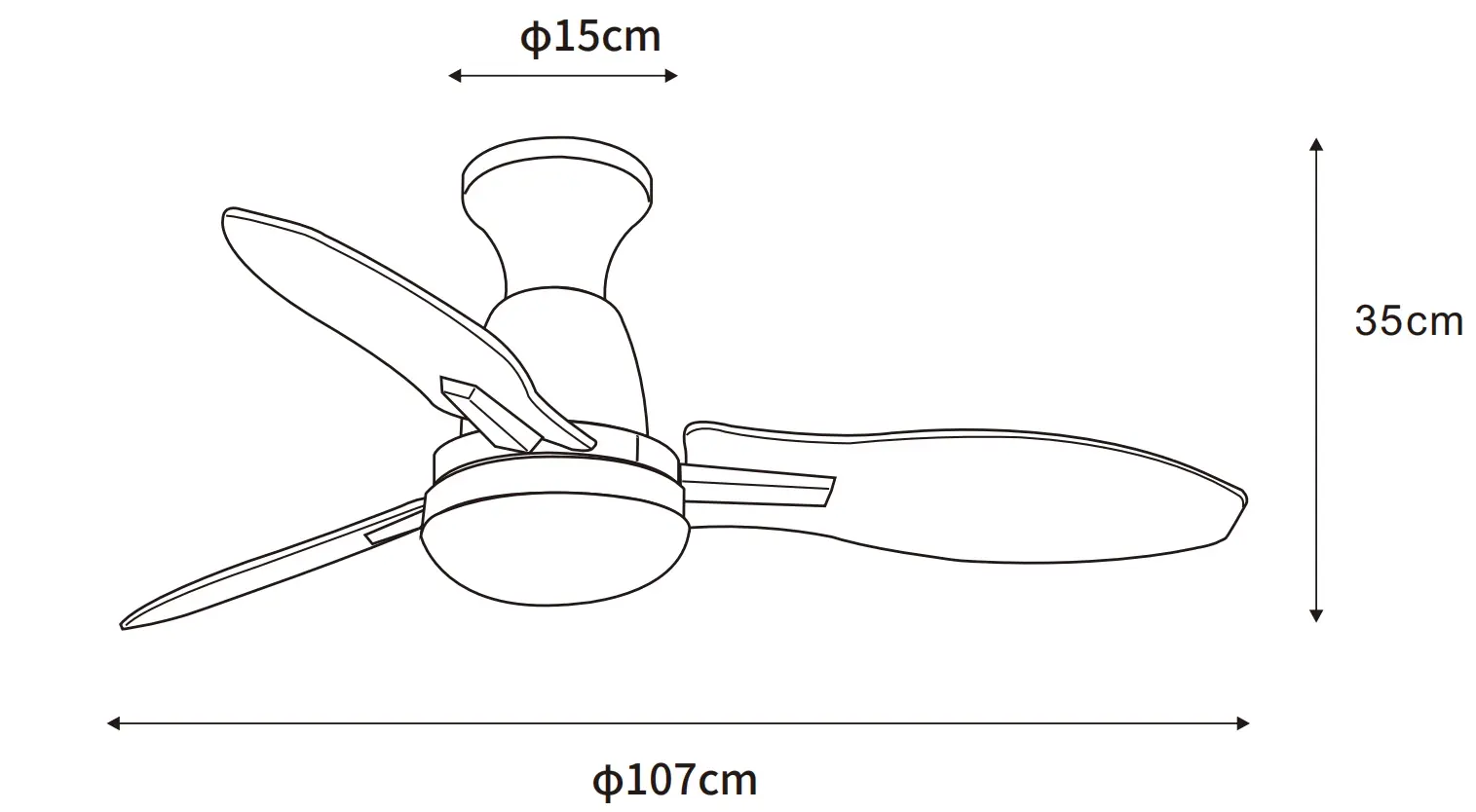 Globo Deckenventilator Gale Ø 107 cm 35 W holz matt CCT