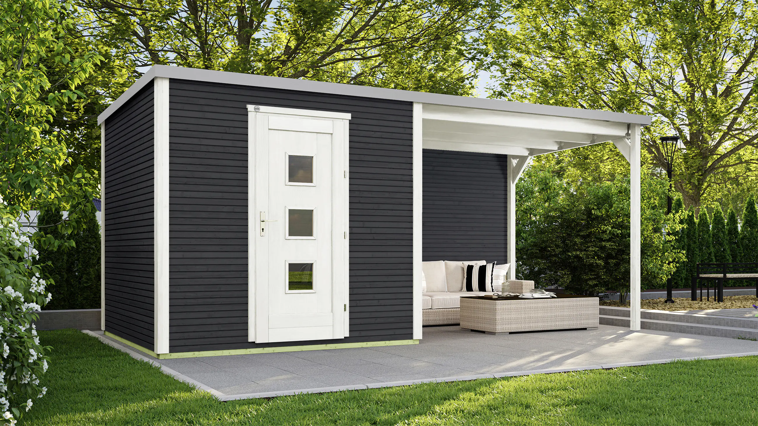 Weka Designhaus Wekaline 413 B 546 x 250 cm anthrazit mit Fußboden