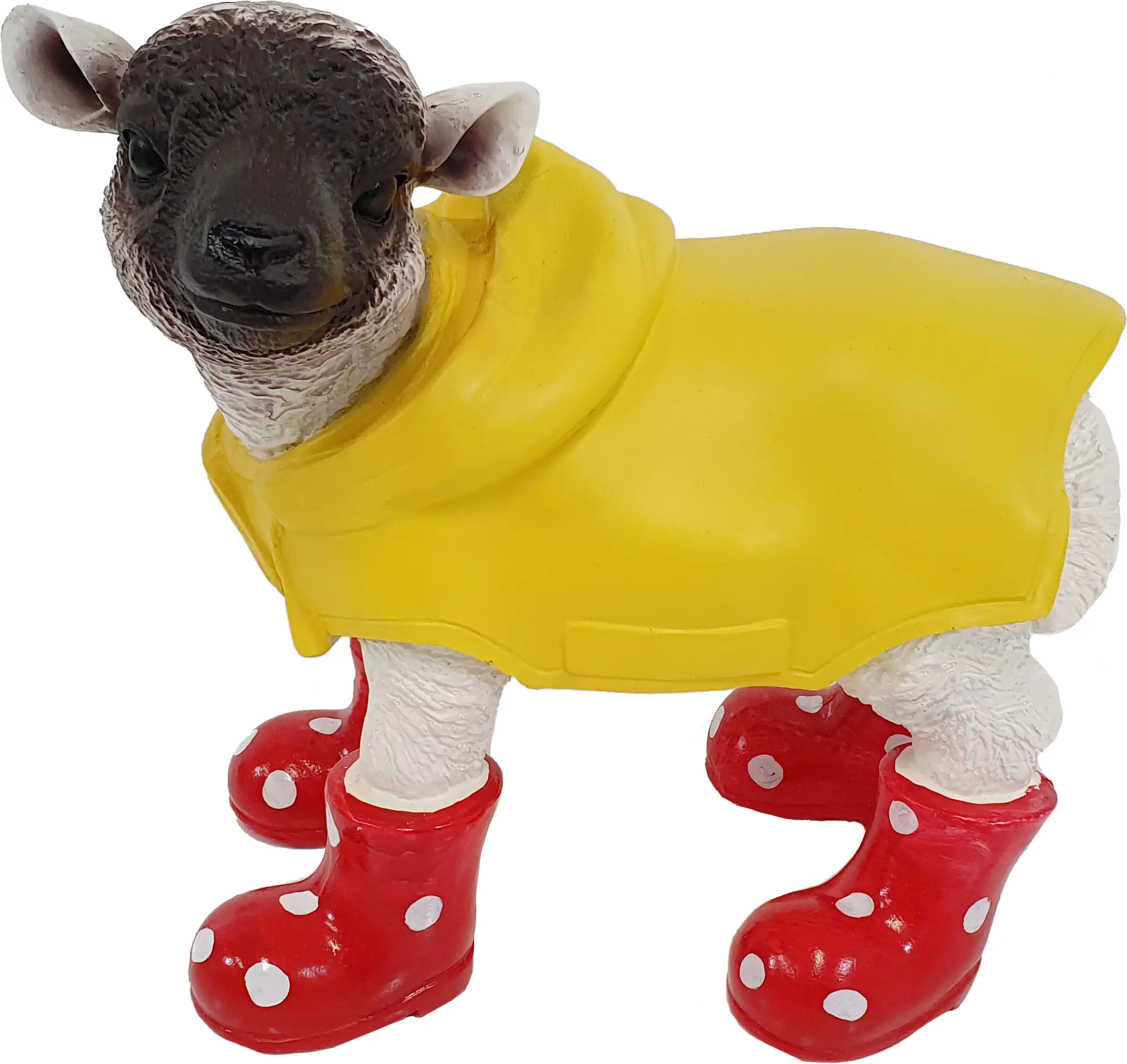 Dekofigur Lamm mit Mantel rot 34 x 37 x 21 cm