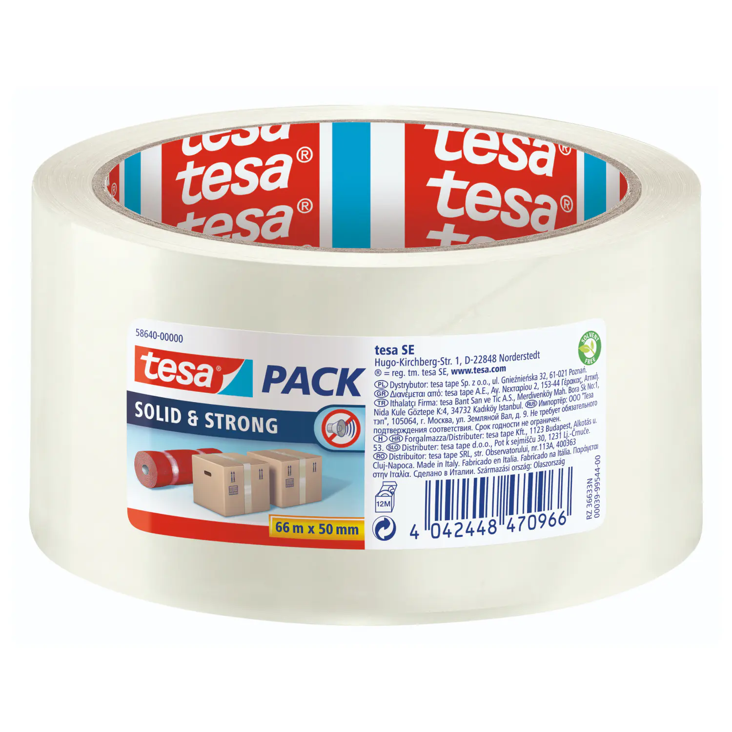 tesa Pack Solid & Strong 66 m x 50 mm, transparent