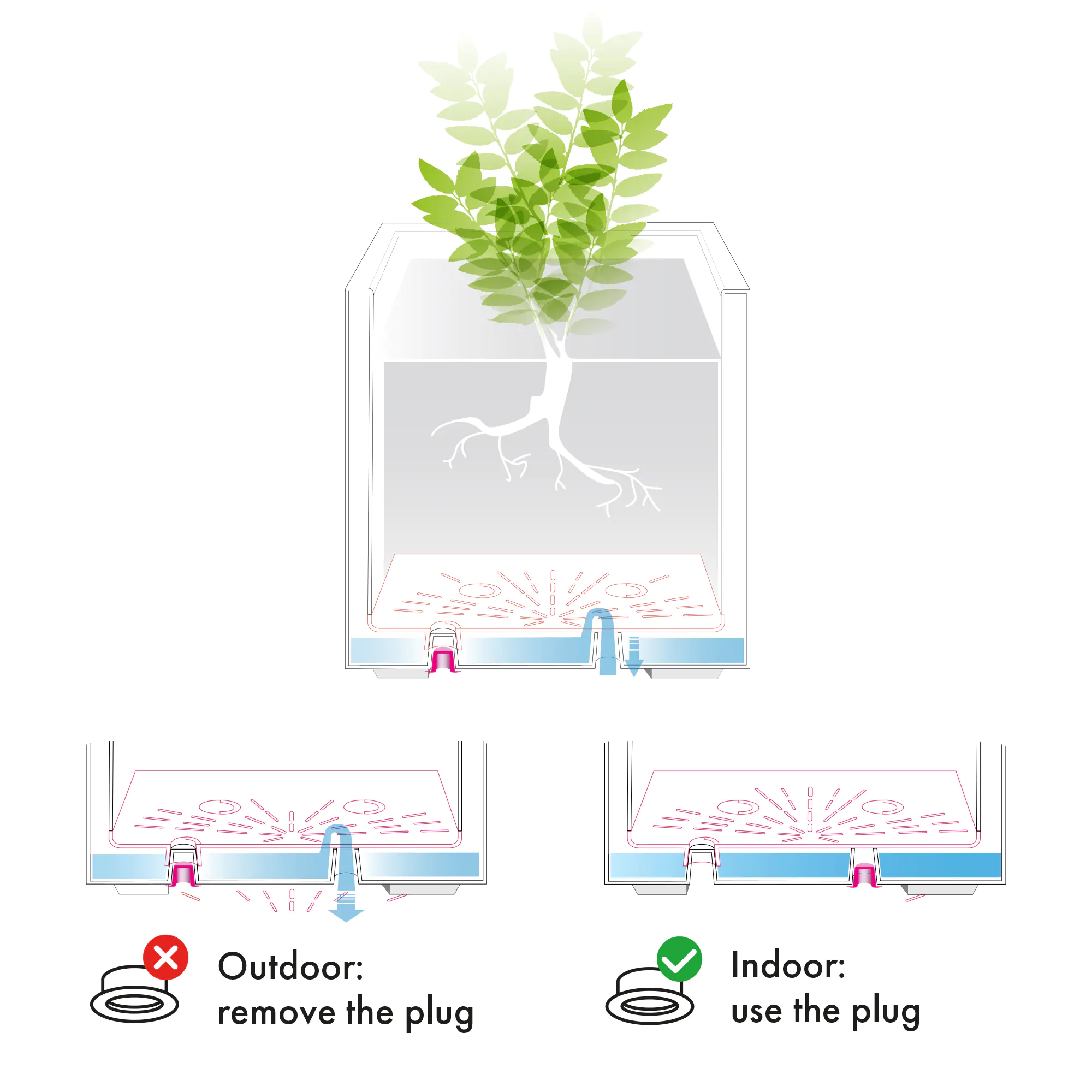 Deroma Pflanztopf Millennium Kunststoff 59 cm aschgrau mit Ablauflöchern