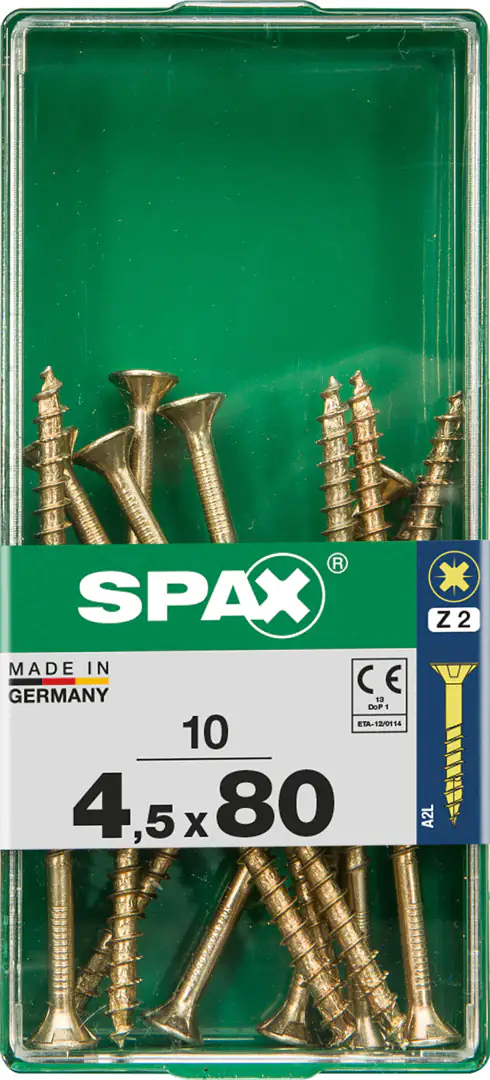 Spax Universalschrauben 4.5 x 80 mm PZ 2 - 10 Stk.