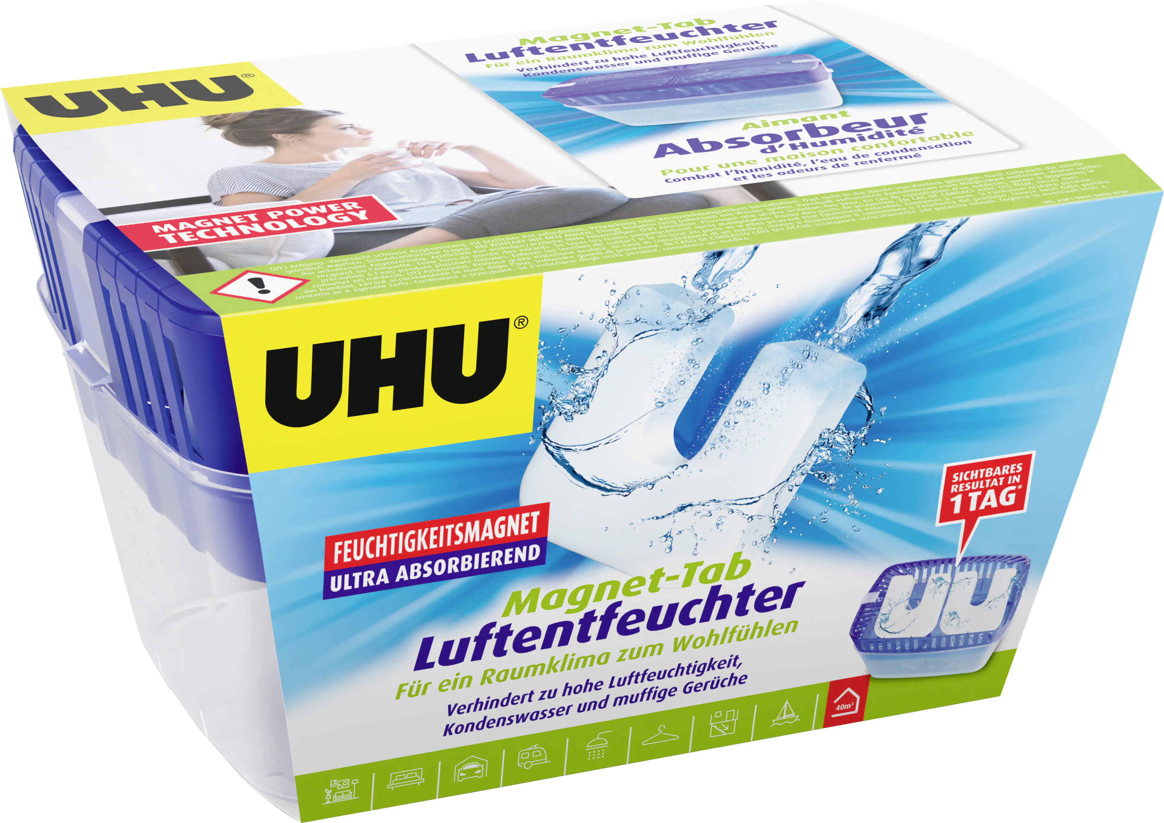 4026700531954 UHU Luftentfeuchter Feuchtigkeitsmagnet Original, 2 x 450 g