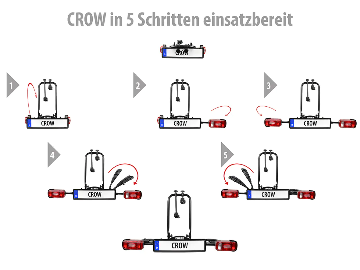 EUFAB Fahrradheckträger Crow für 2 Fahrräder EUFAB Fahrradheckträger Crow für 2 Fahrräder