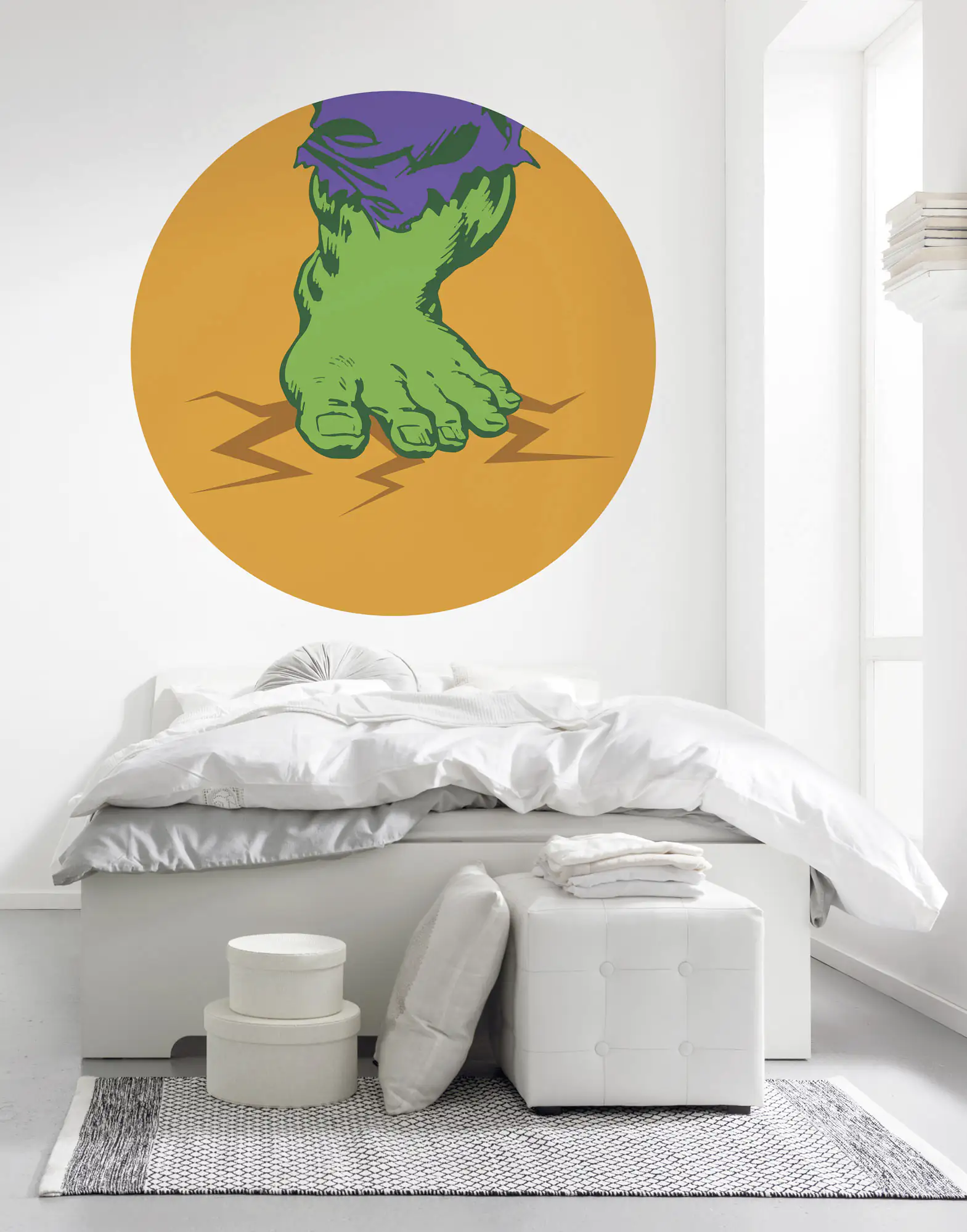 Komar Vlies Fototapete Dot Aveng Hulk's Foot P Ø 128 cm, selbstklebend