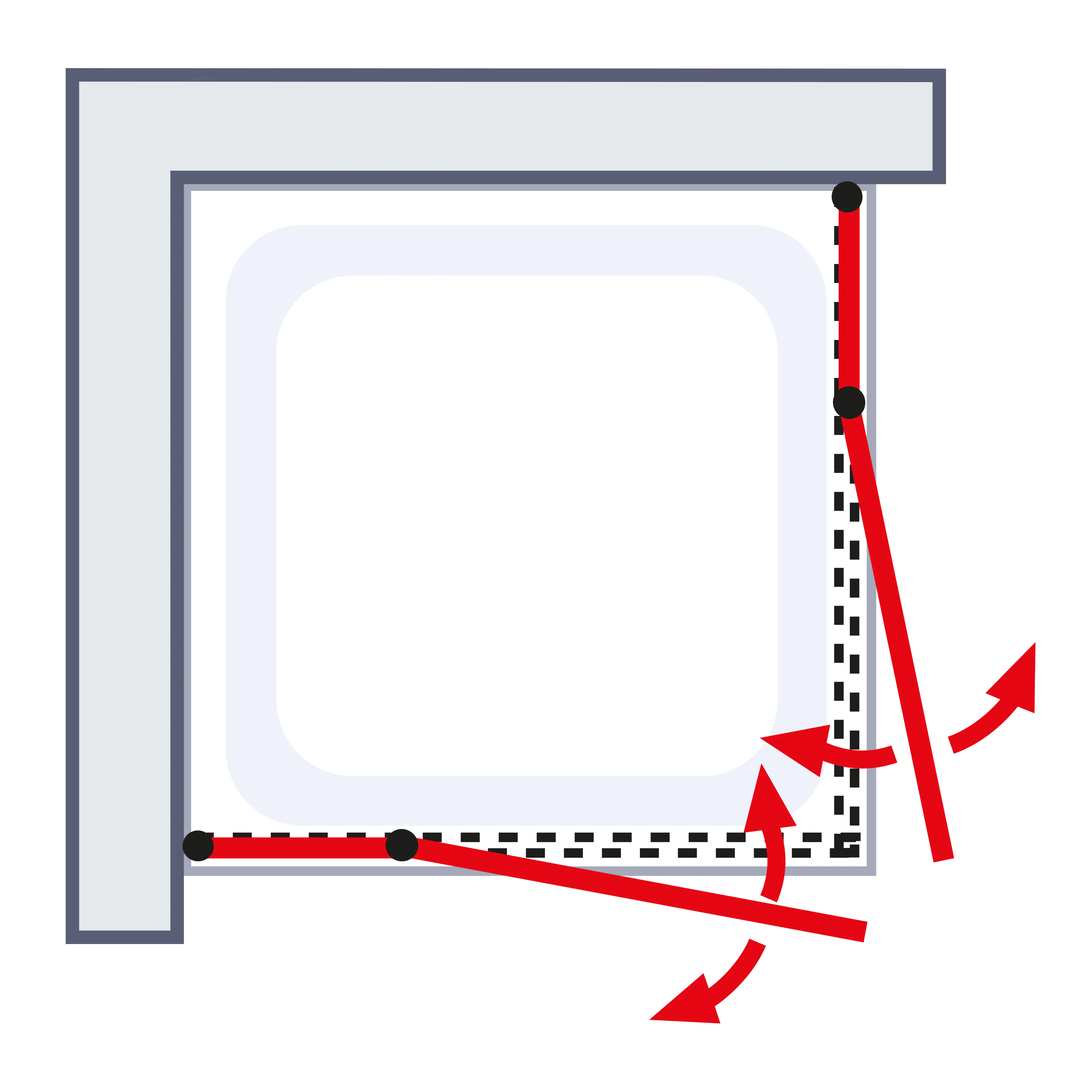 Schulte Eckeinstieg 4-tlg. 90 x 90 x 192 cm Alexa Style 2.0