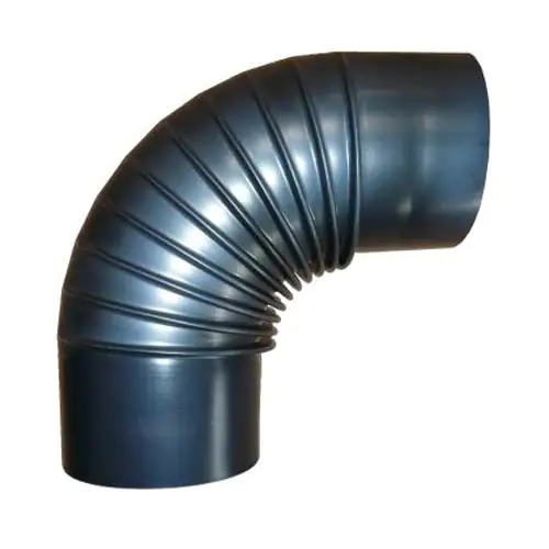 FireFix Ofenrohrbogen 90°, Ø 120 mm, gebläut, gerippt