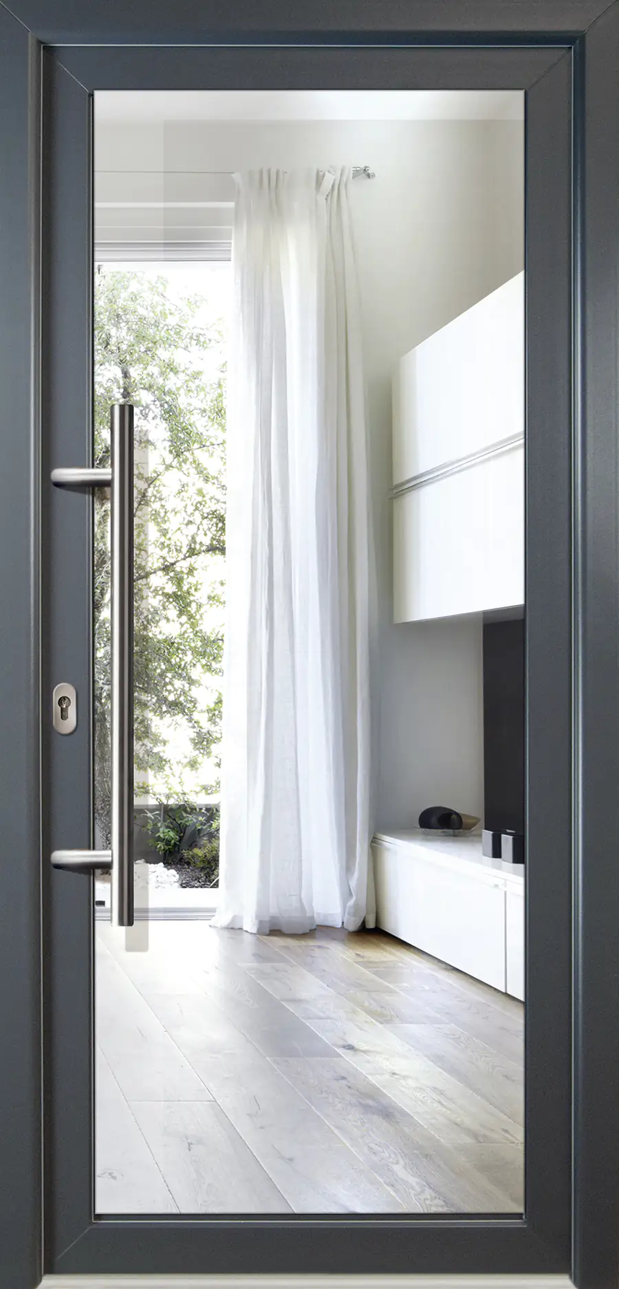 Meeth Haustür Signum PVC Exclusiv PVC Modell 60 108 x 208 cm, DIN links, Titan