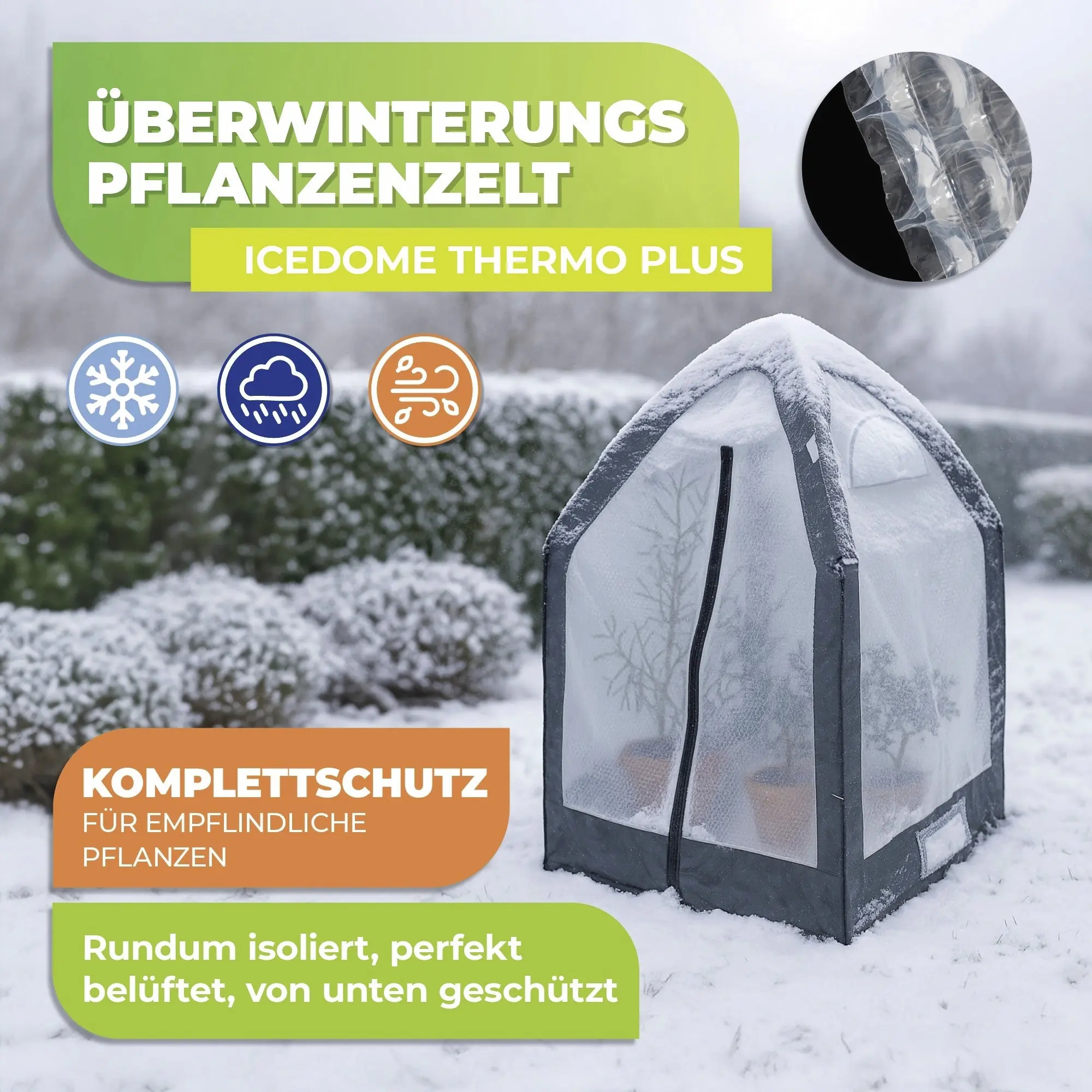 BioGreen Überwinterungszelt Icedome ThermoPlus Deluxe 120 x 183 cm 
