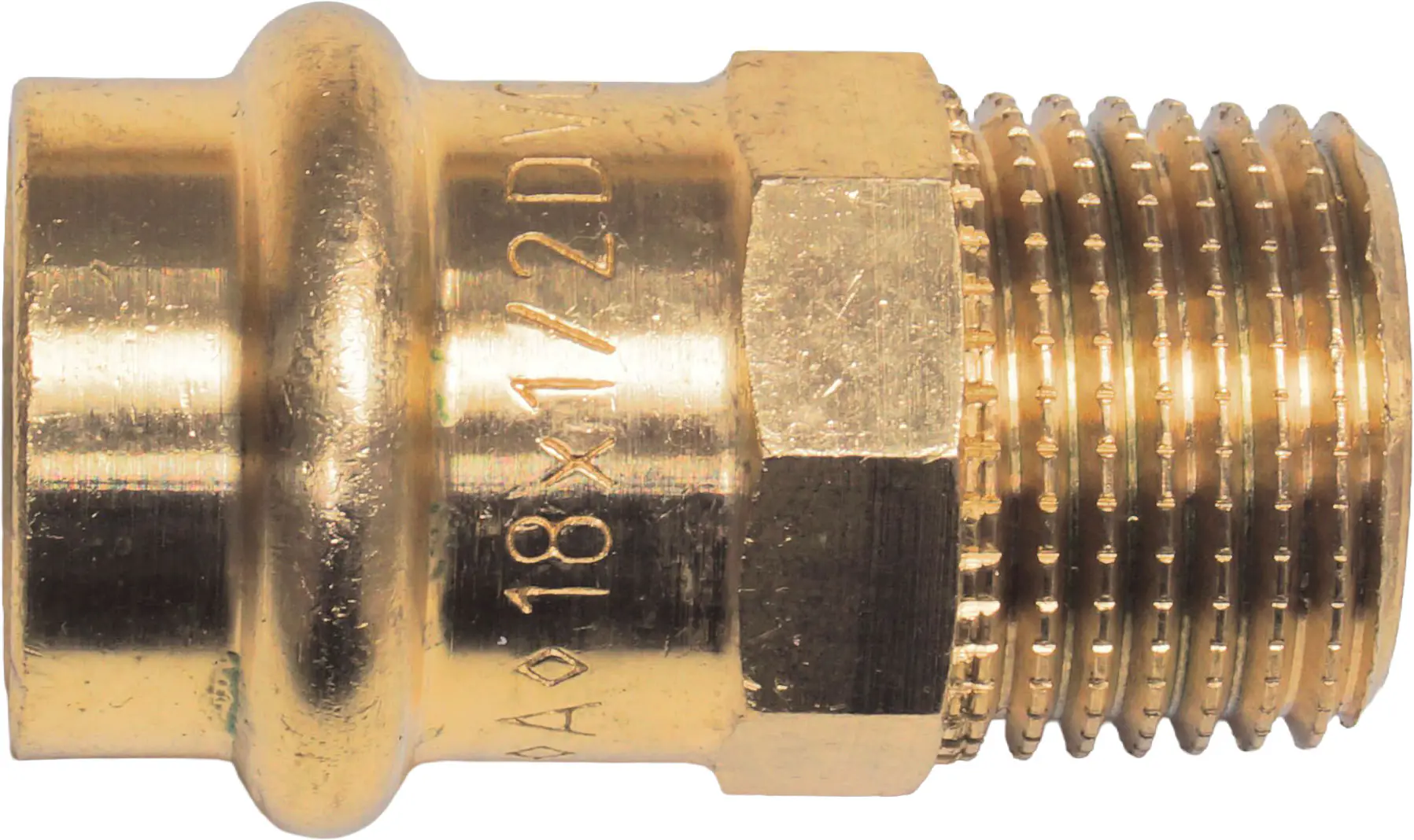 Cornat Press-Übergangs-Nippel Rotguss, ø 18 mm, 1/2" AG