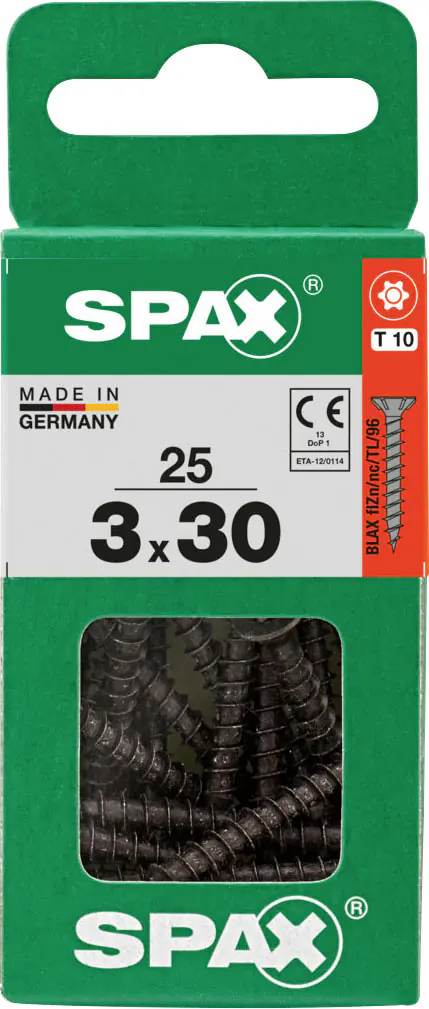 Spax Universalschrauben 3 x 30 mm T10 Vollgewinde - 25 Stk.  Spax Universalschrauben 3 x 30 mm T10 Vollgewinde - 25 Stk.