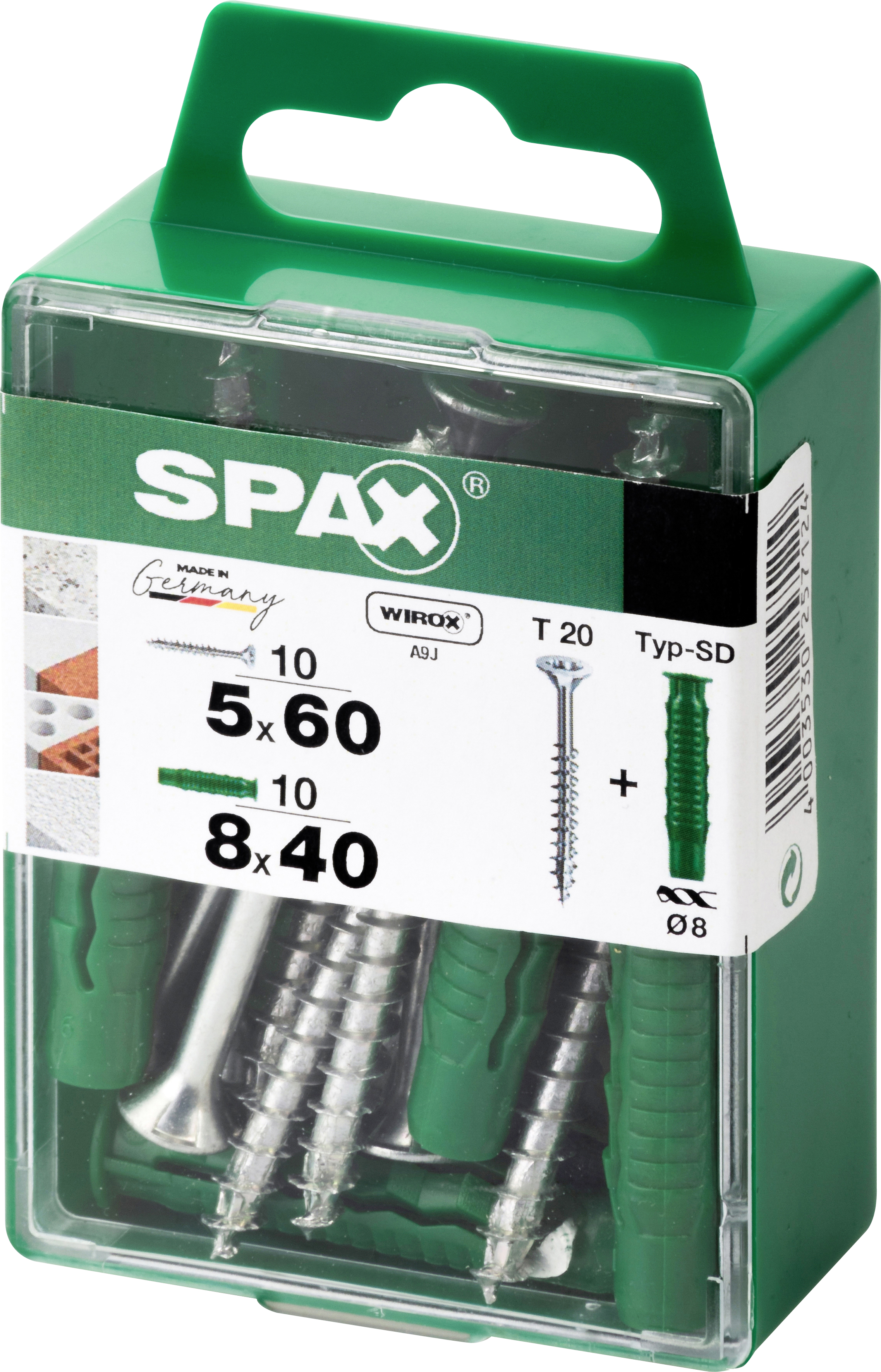 Spax Universalschrauben + Dübel 5.0 x 60 mm TX 20 - 10er Set