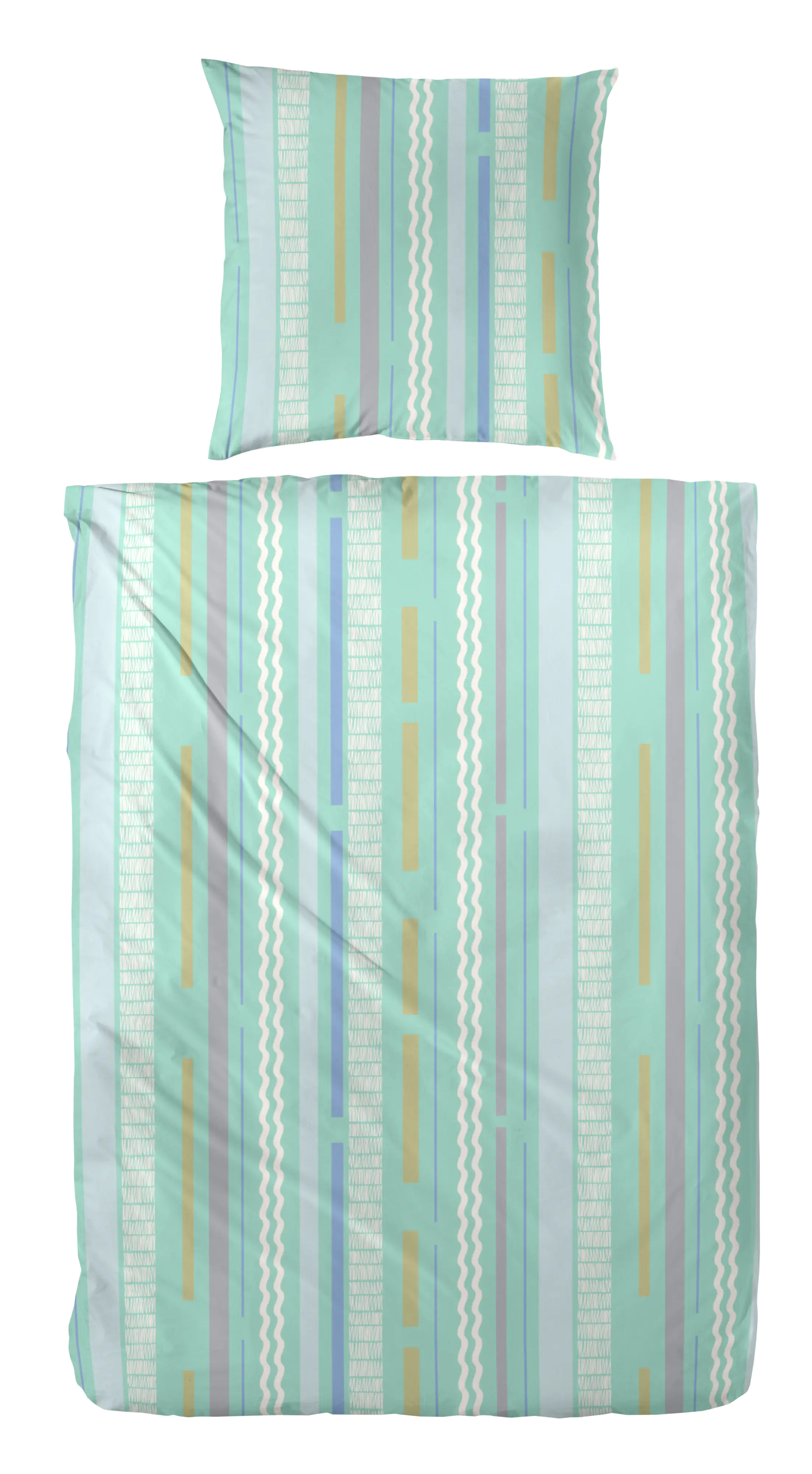 Westminster Bettwäsche Mikrofaser gestreift grün blau 135 x 200 cm 