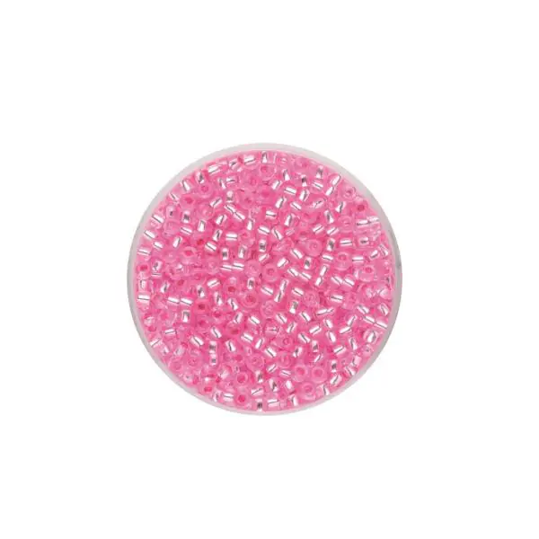 Glorex Rocailles Silbereinzug 2,6 mm 17 g, rosa