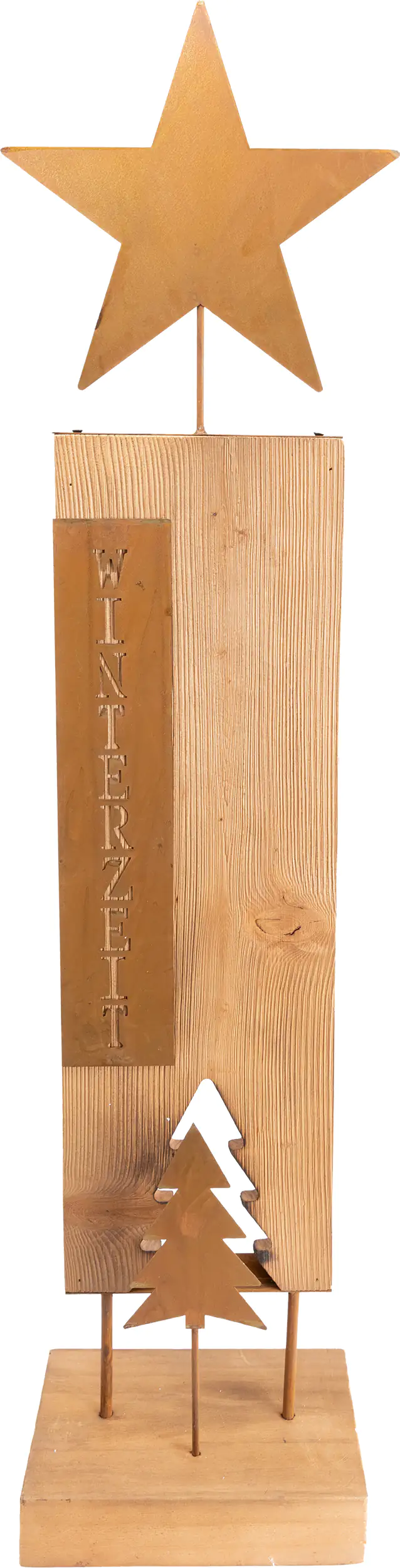 TrendLine Weihnachtsaufsteller Holz Winterzeit Stern 97 x 24 cm rost