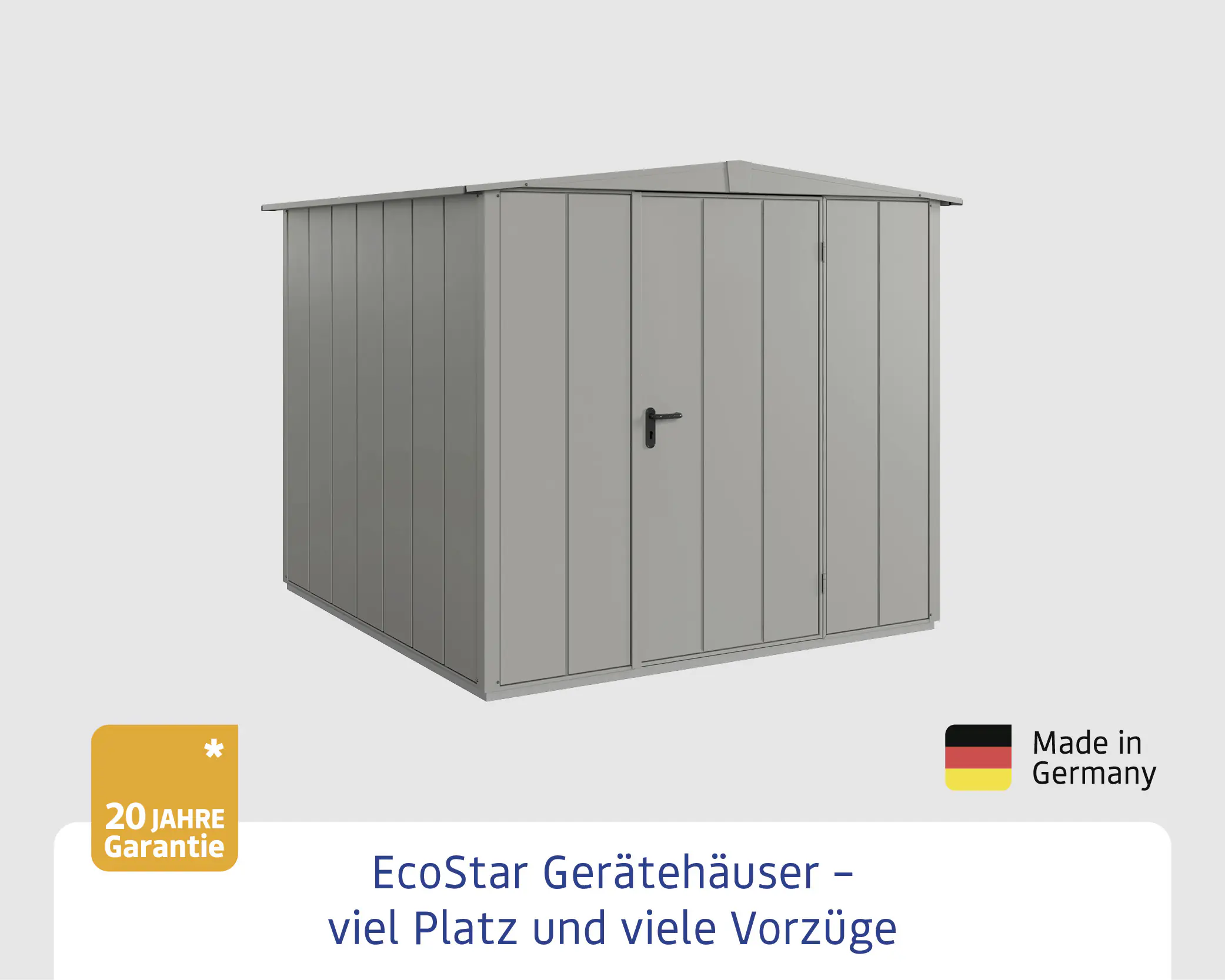 EcoStar Gerätehaus Elegant-S Typ 2 graualuminium 1 flg 258,8 x 247,7 cm