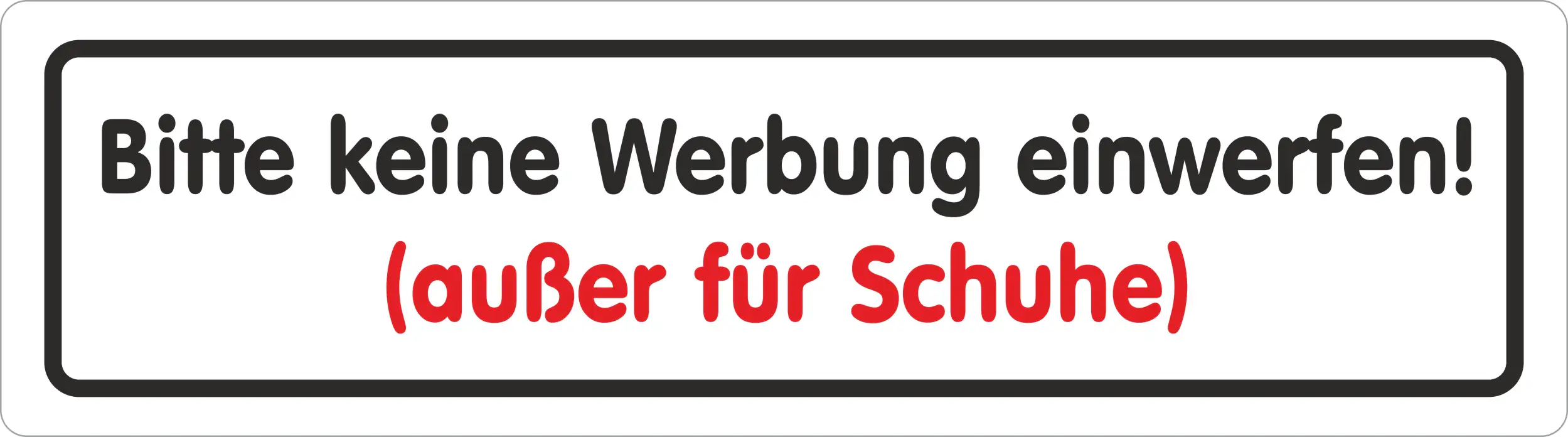 Hermann Schütz Aufkleber Bitte keine Werbung einwerfen! (außer für Schuhe)