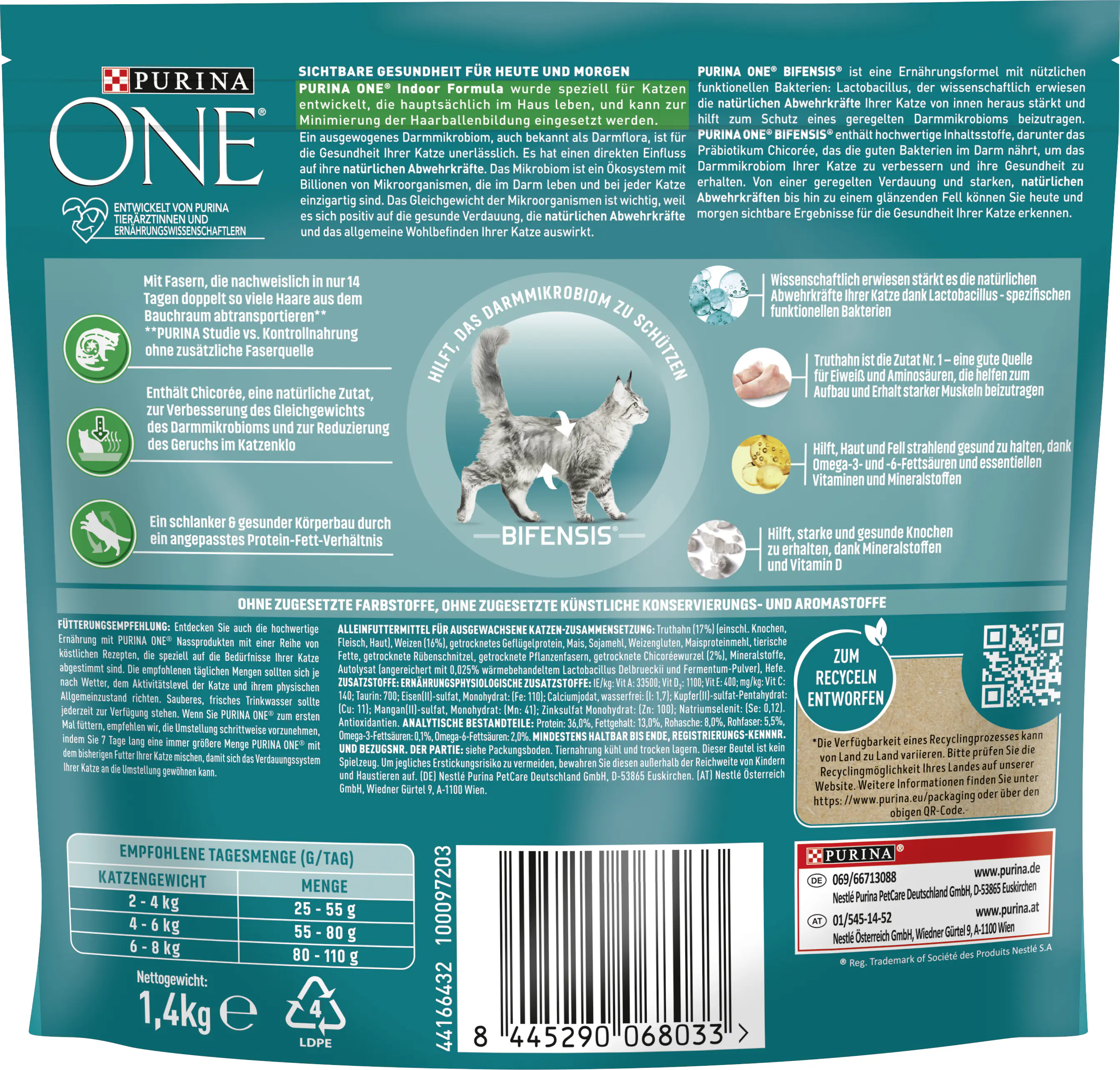Purina One Katzenfutter Indoor Formula reich an Truthahn 1,4 kg