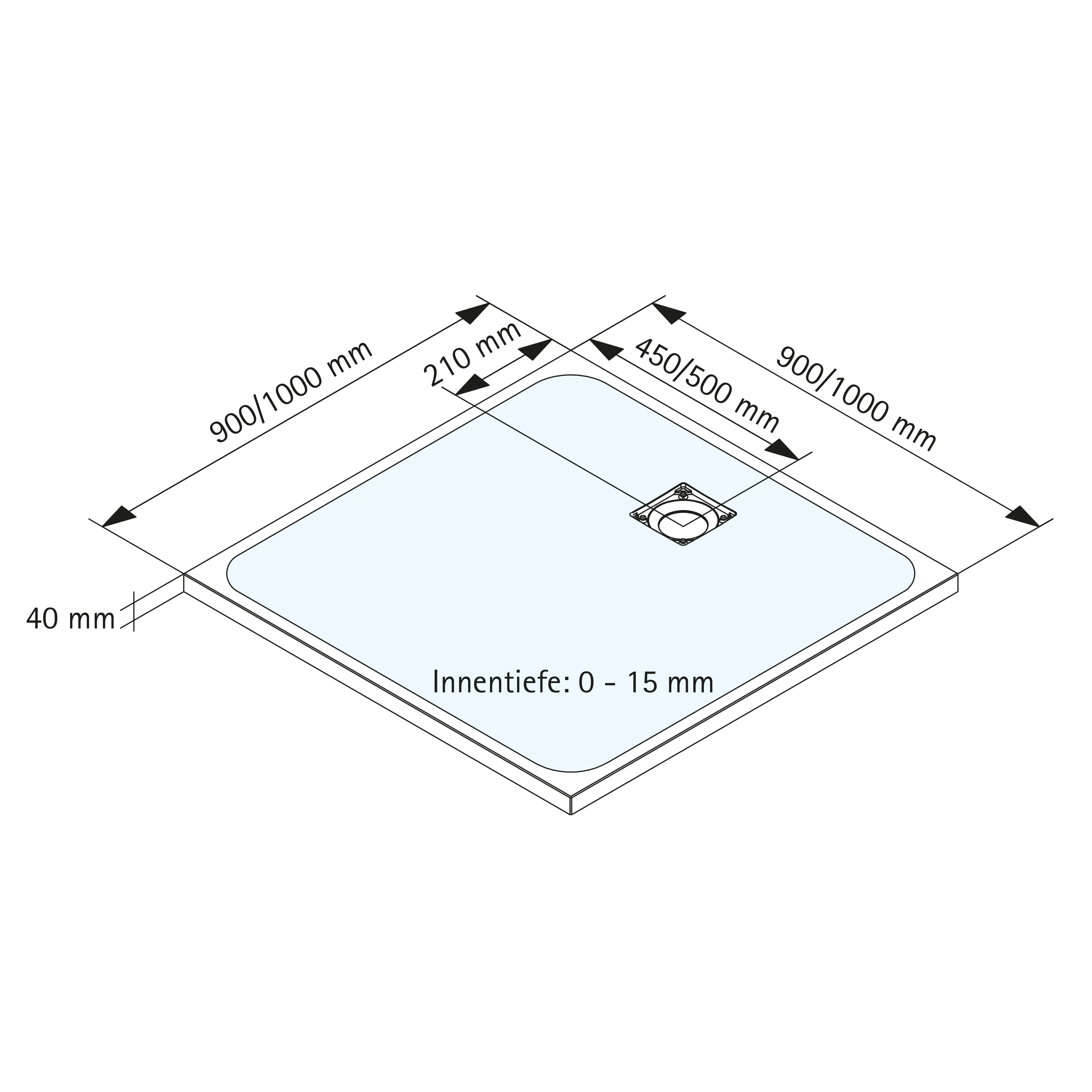 Schulte Duschwanne Steinstruktur 90 x 90 cm sand