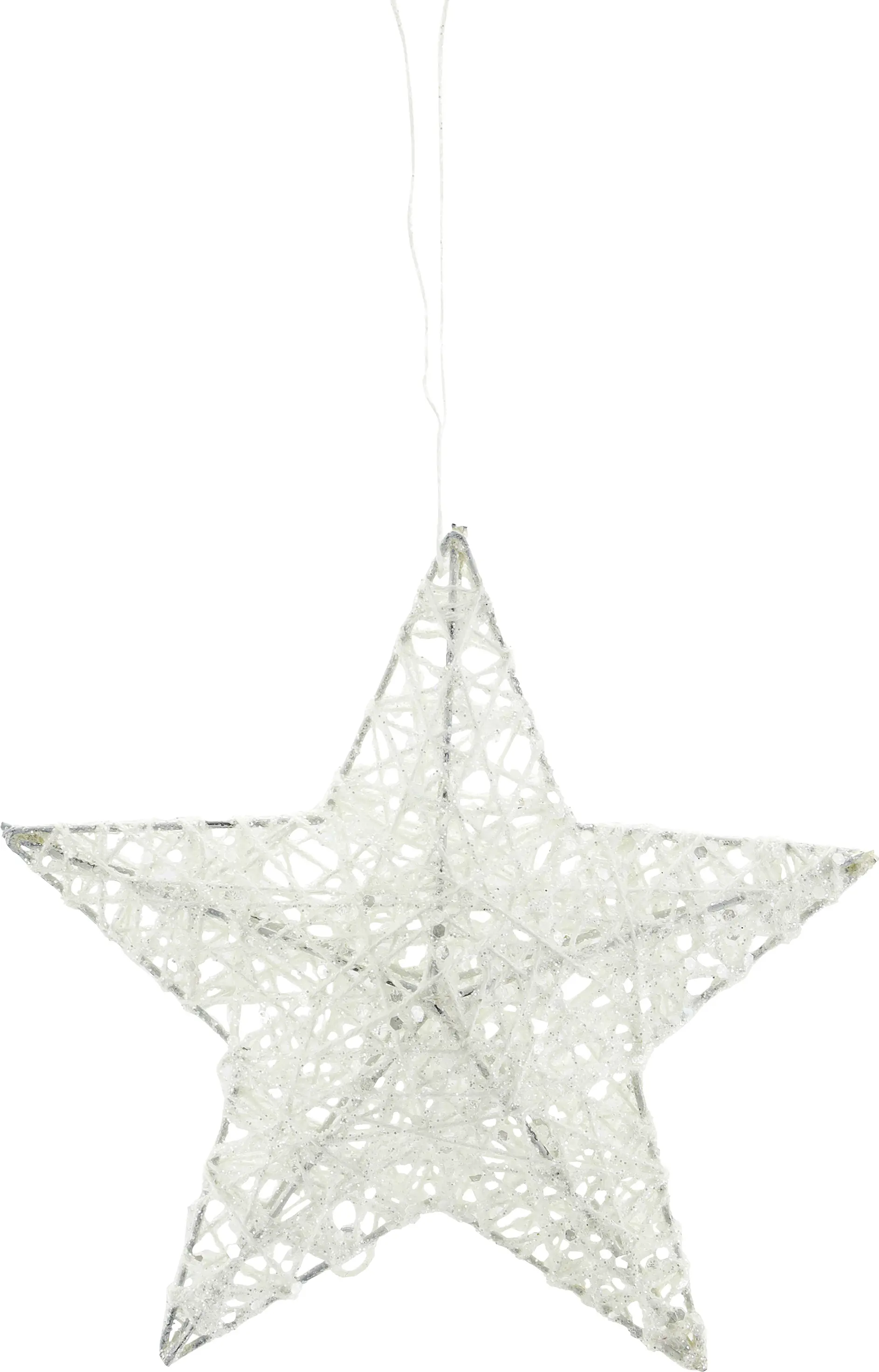 Weihnachtsanhänger Stern 3D aus Kunststoff 20 cm weiß
