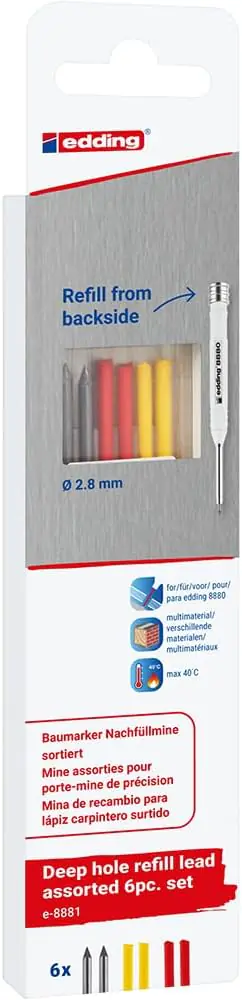 edding 8881 Tieflochmarker Nachfüllminen 15,8 cm mehrfarbig sortiert