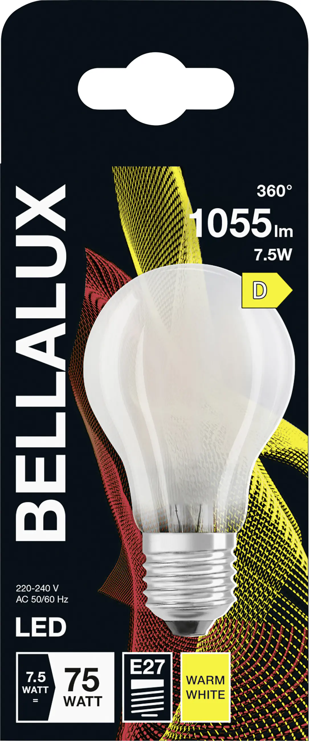 Bellalux LED-Leuchtmittel Birnenform  E27, 7,5W, 1055lm, 2700K, warmweiß