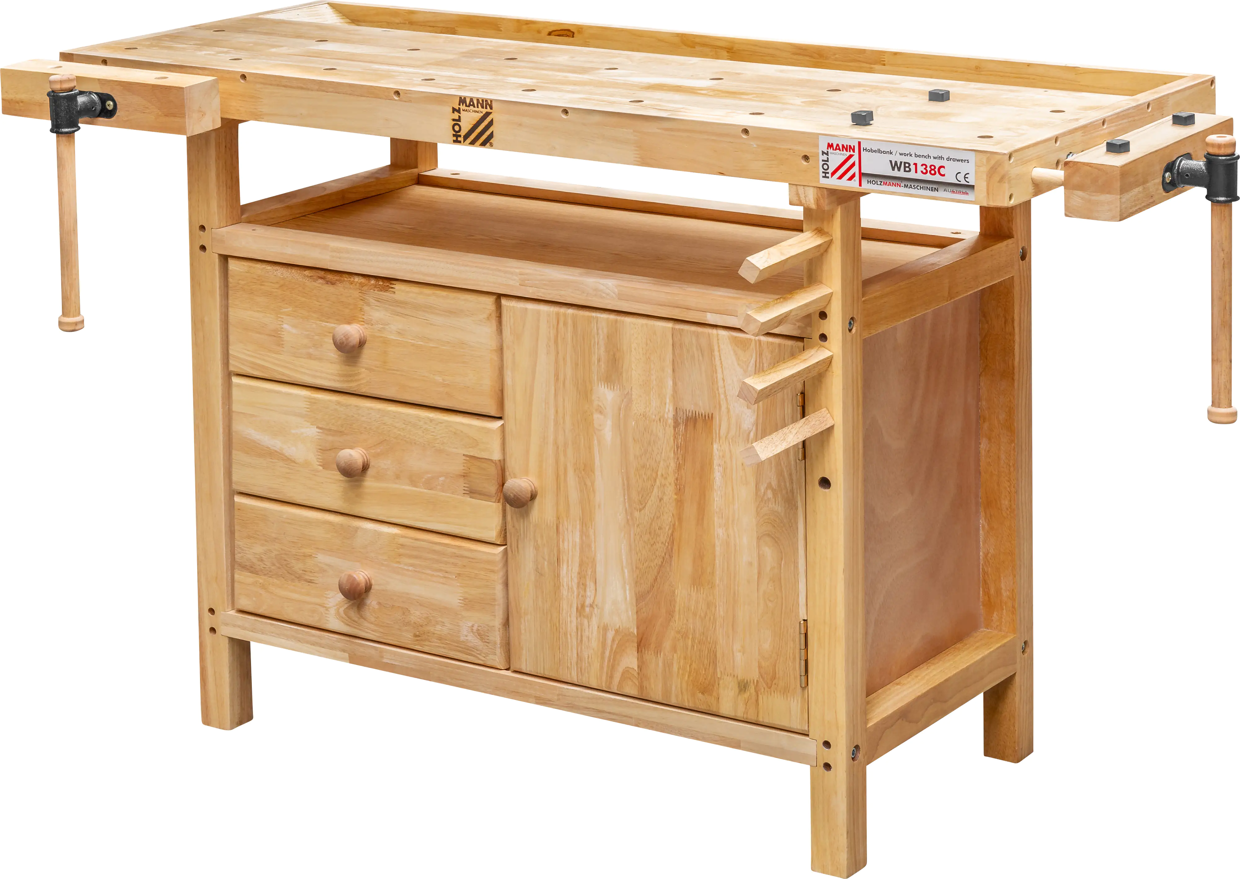 Holzmann Hobelbank WB138C inkl. 4 Bankhaken und Haltestäbe Holzmann Hobelbank WB138C inkl. 4 Bankhaken und Haltestäbe