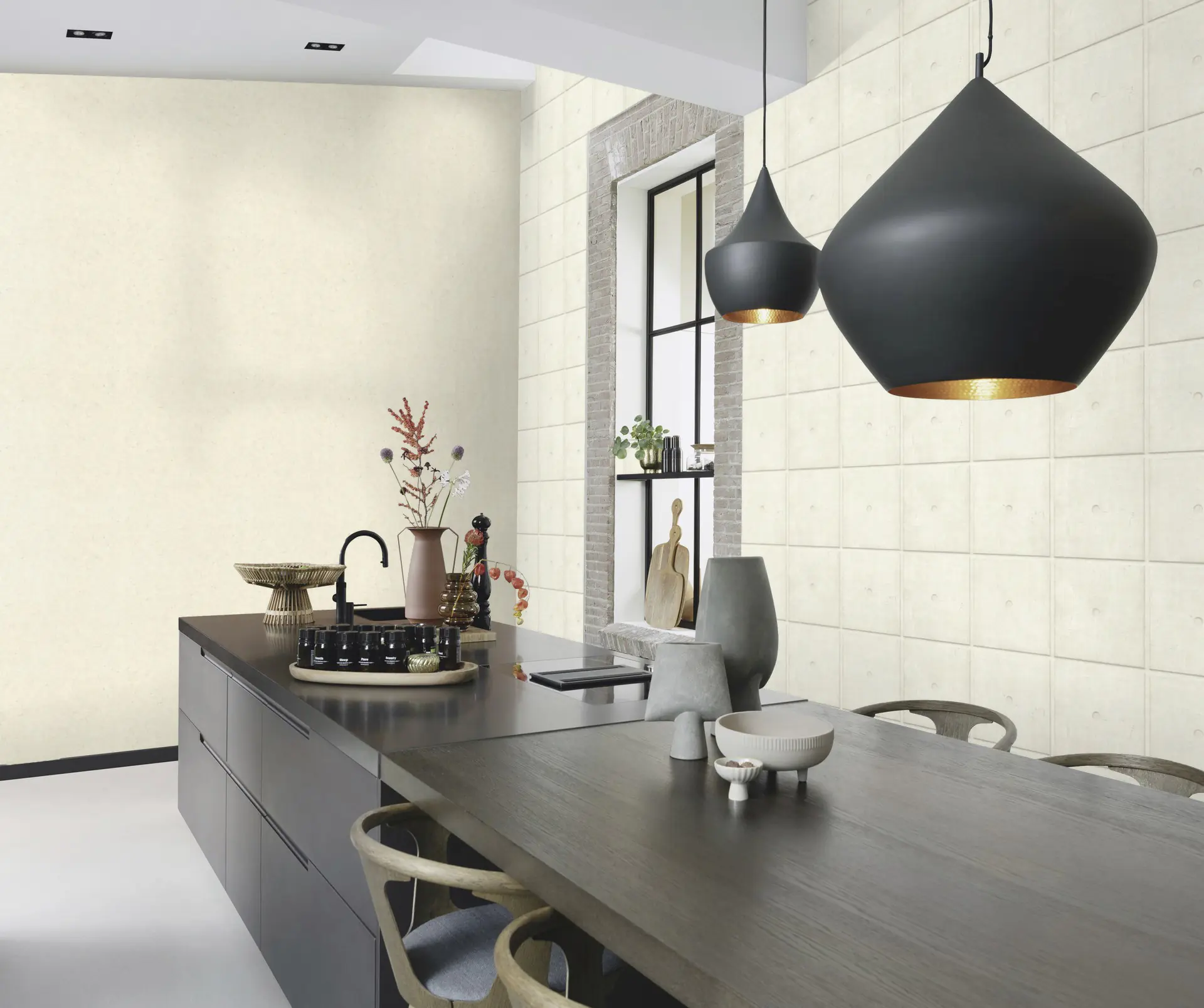 Rasch Vliestapete 520835 Concrete, Putzoptik beige, 10,05 x 0,53 m