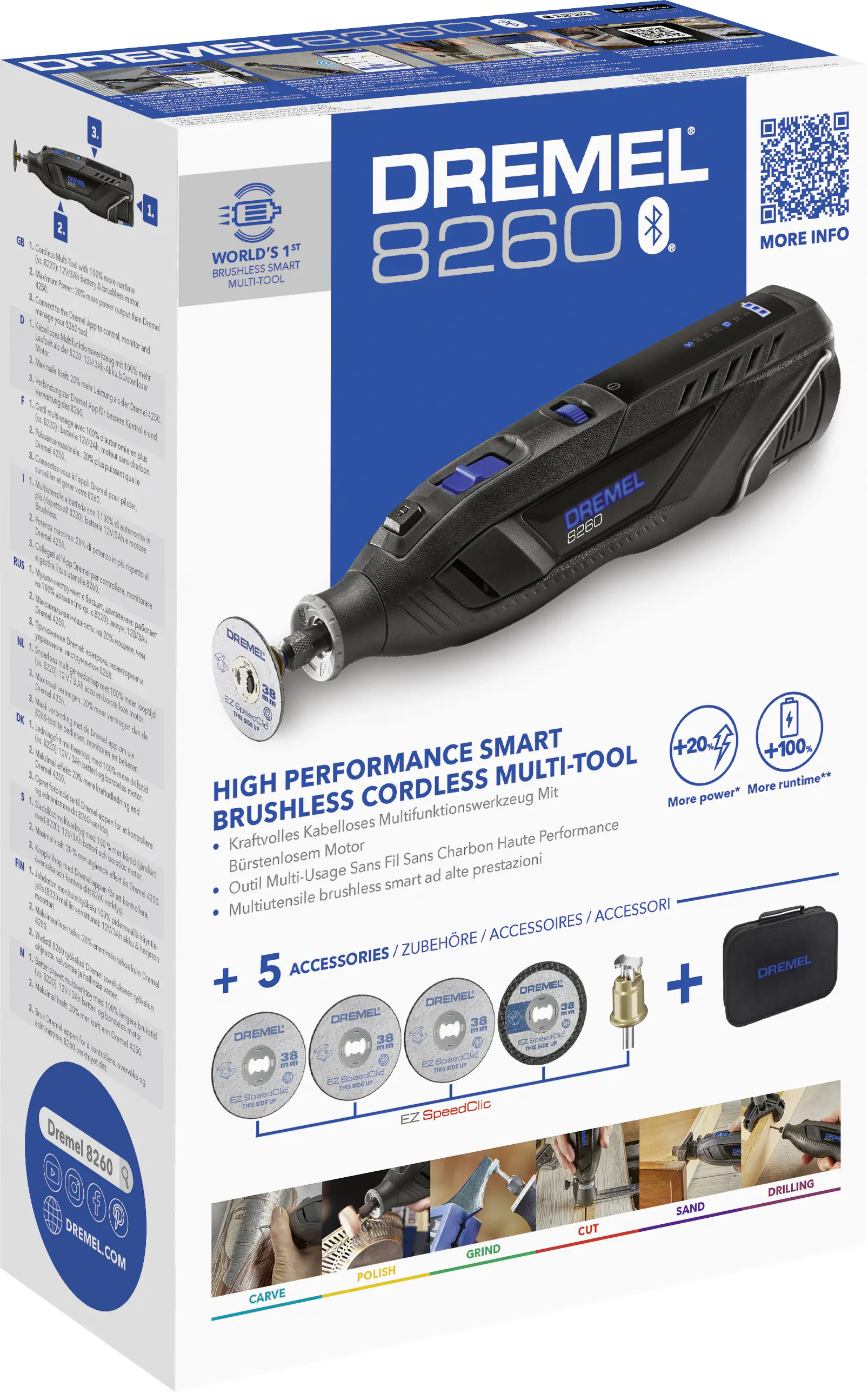 Dremel Akku-Multifunktionswerkzeug 8260-5 5-tlg mit Akku und Ladegerät