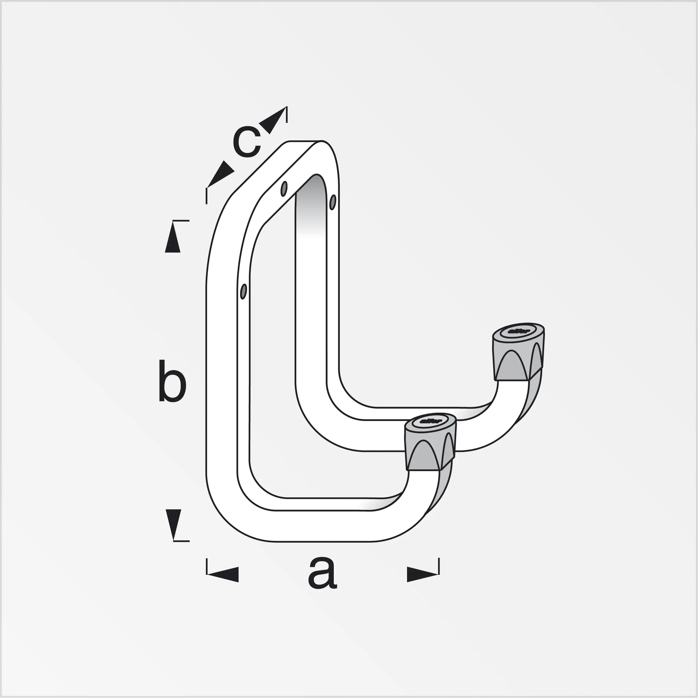 alfer Gerätehaken 90 mm 90 x 120 x 98 mm Stahl verzinkt Kappe rot