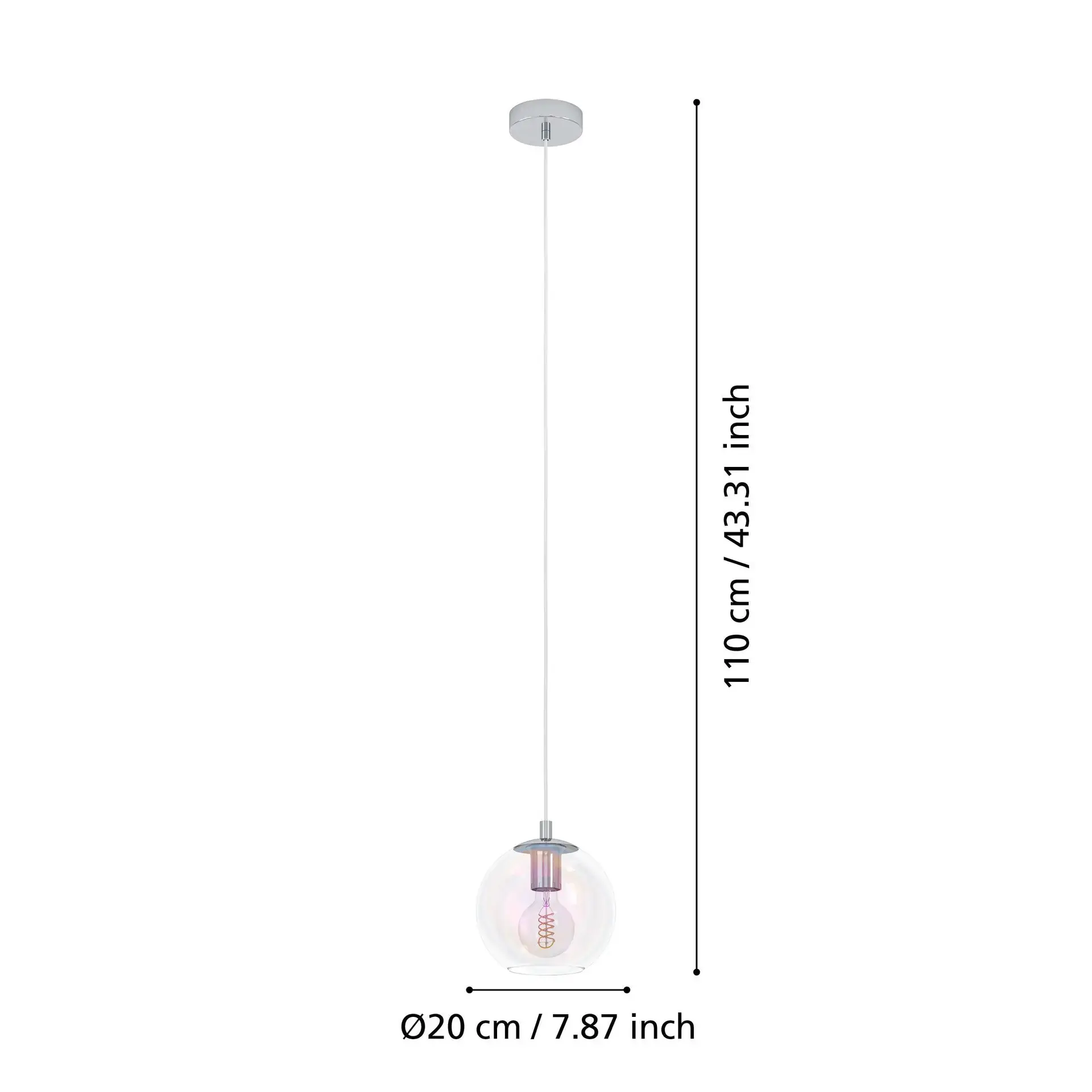 Eglo Hängeleuchte Ariscani 2 chrom Ø 20 x 110 cm 