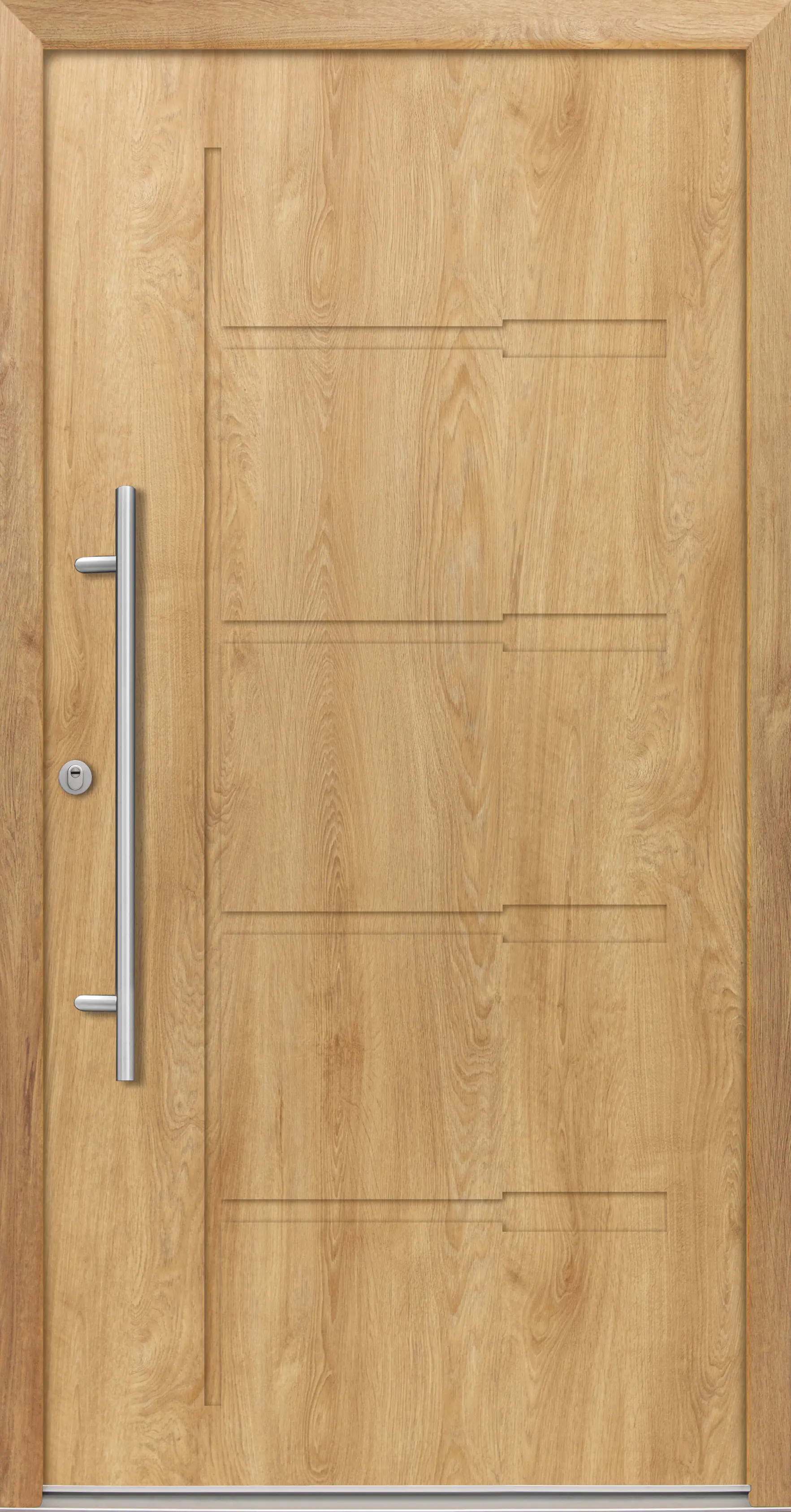 Splendoor Haustür Passivedoor Premium H1 RC2 Eiche Natur DIN Links 110 x 210 cm