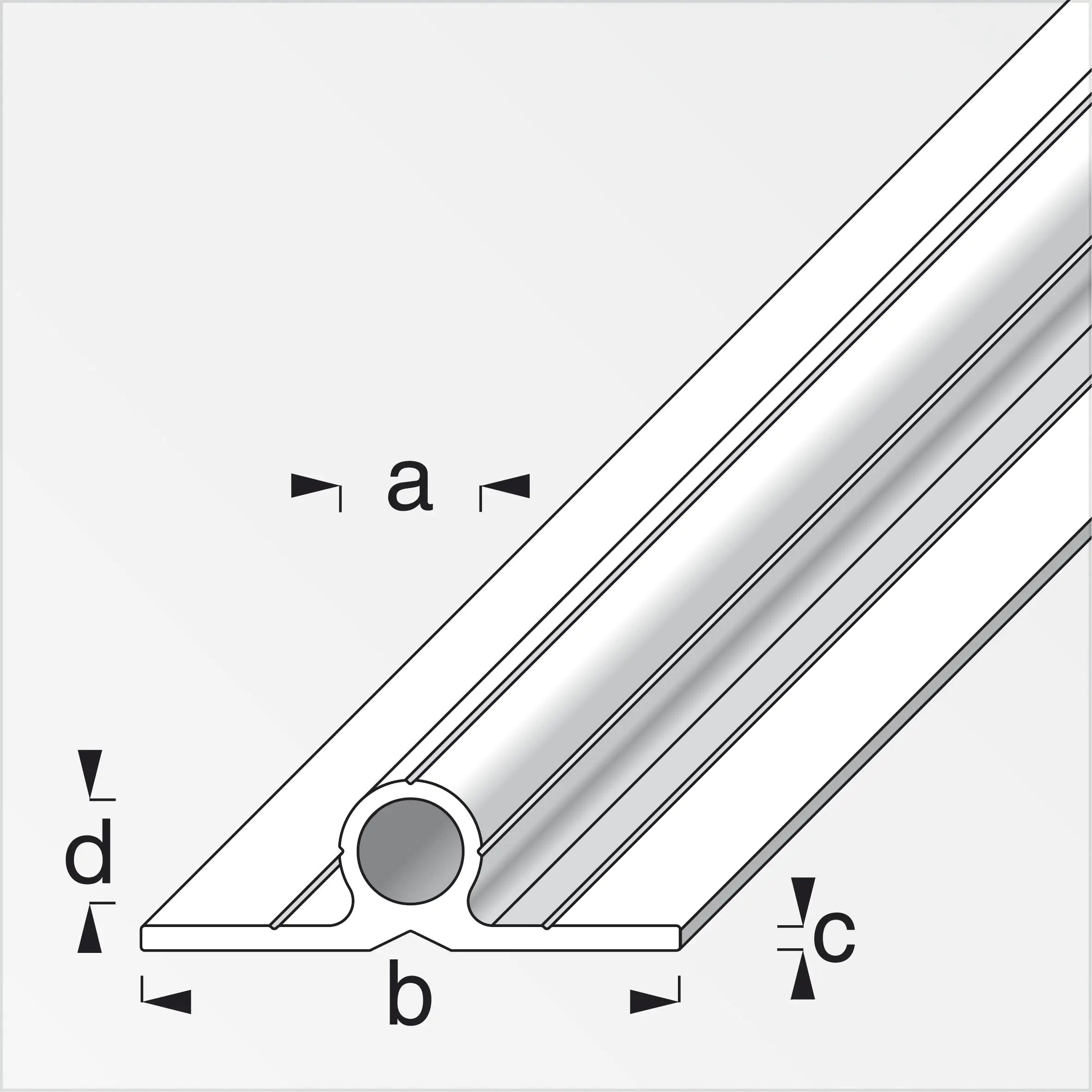 alfer Rohr, 2 Schenkel 180º 1 m, Ø 11.5 mm Aluminium roh blank