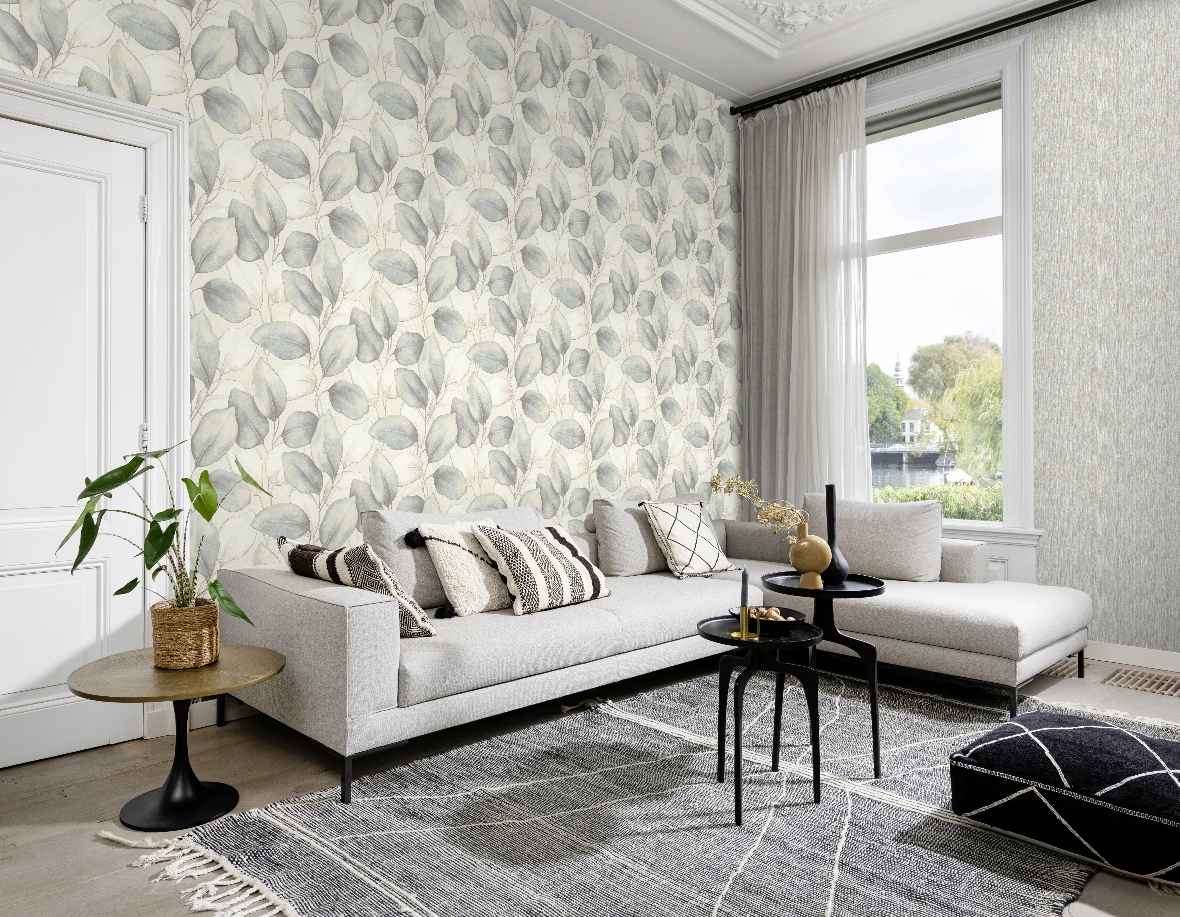 Rasch Vliestapete Uni Sky Lounge beige grau metallic 10,05 x 0,53 m