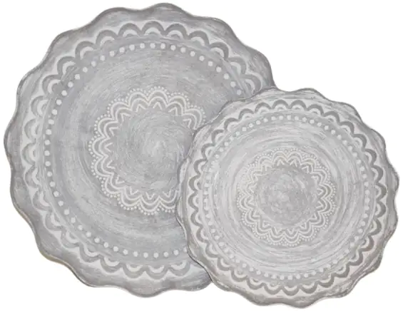 TrendLine Deko Teller Holz Ø 29,5 cm grau