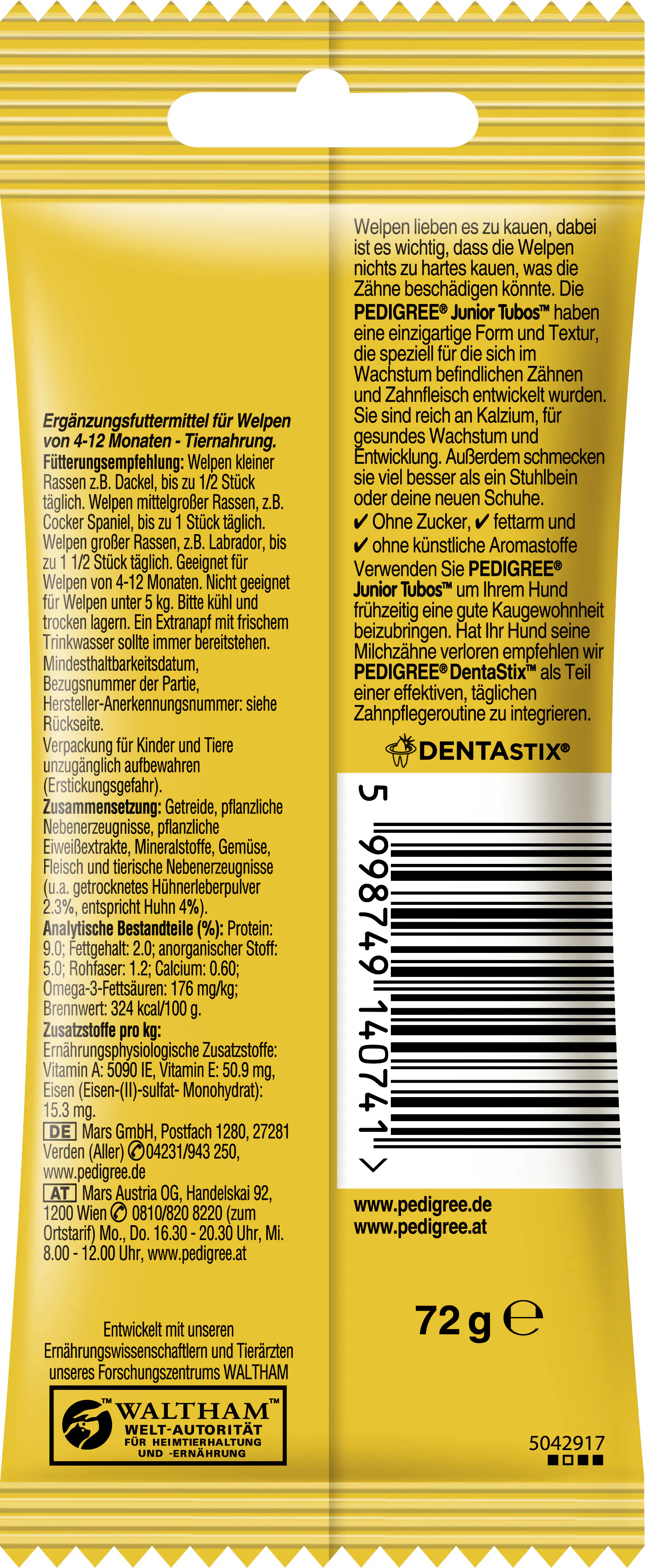 Pedigree Tubos Junior Denta 72 g 3 Stück Pedigree Tubos Junior Denta 72 g 3 Stück