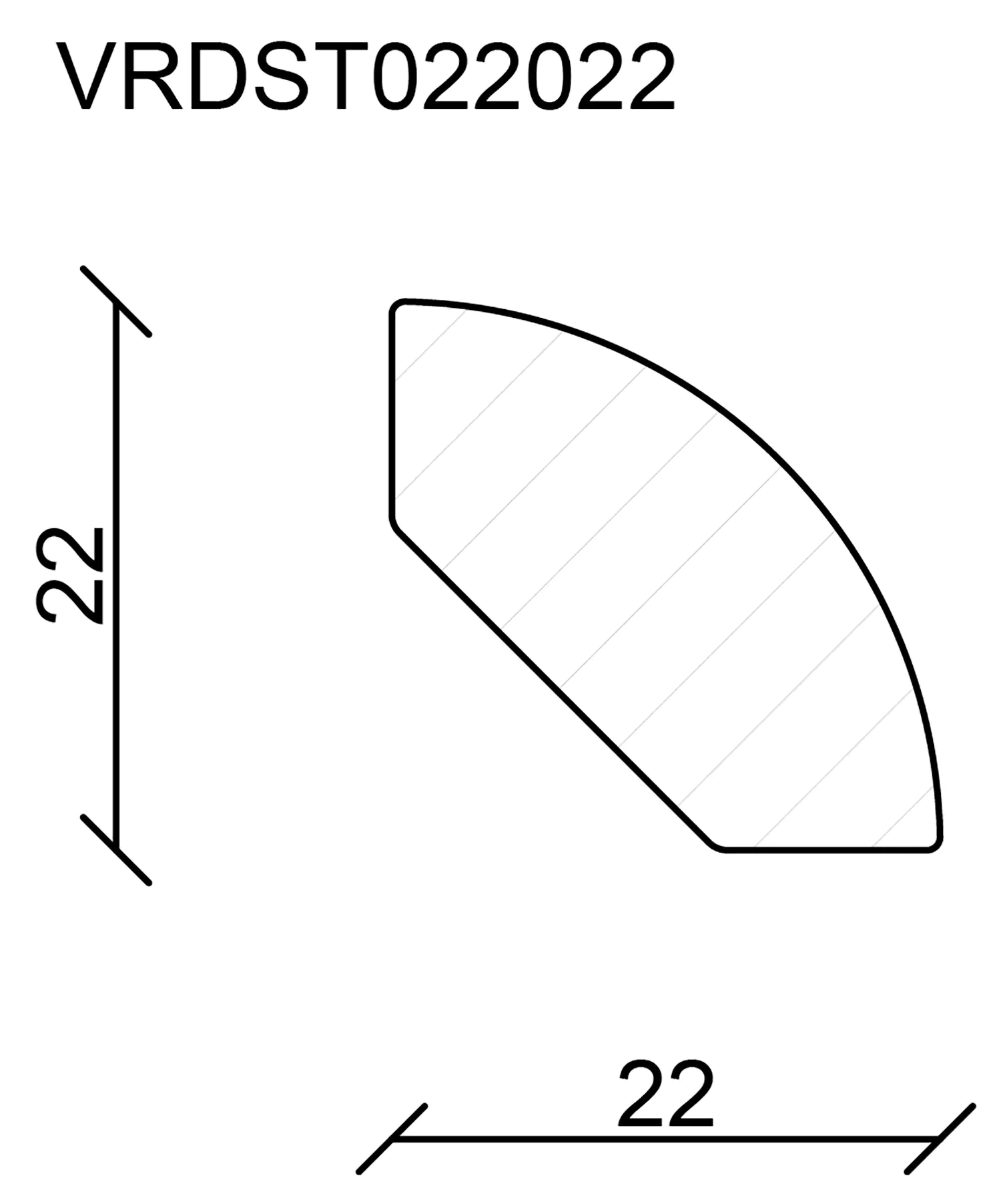FN Neuhofer Viertelrundstab 240 cm 22 x 22 mm
