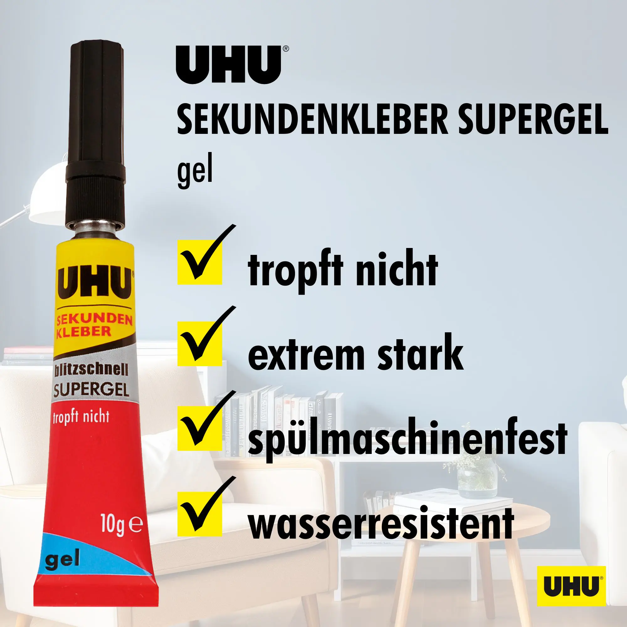 UHU Sekundenkleber blitzschnell Supergel 10 g